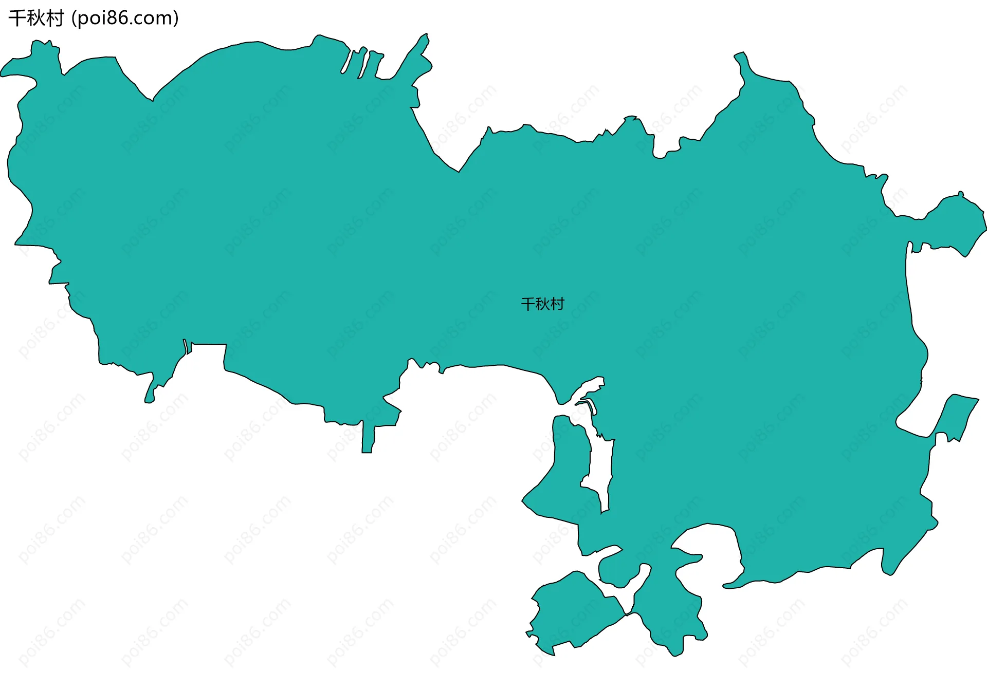 千秋村边界地图