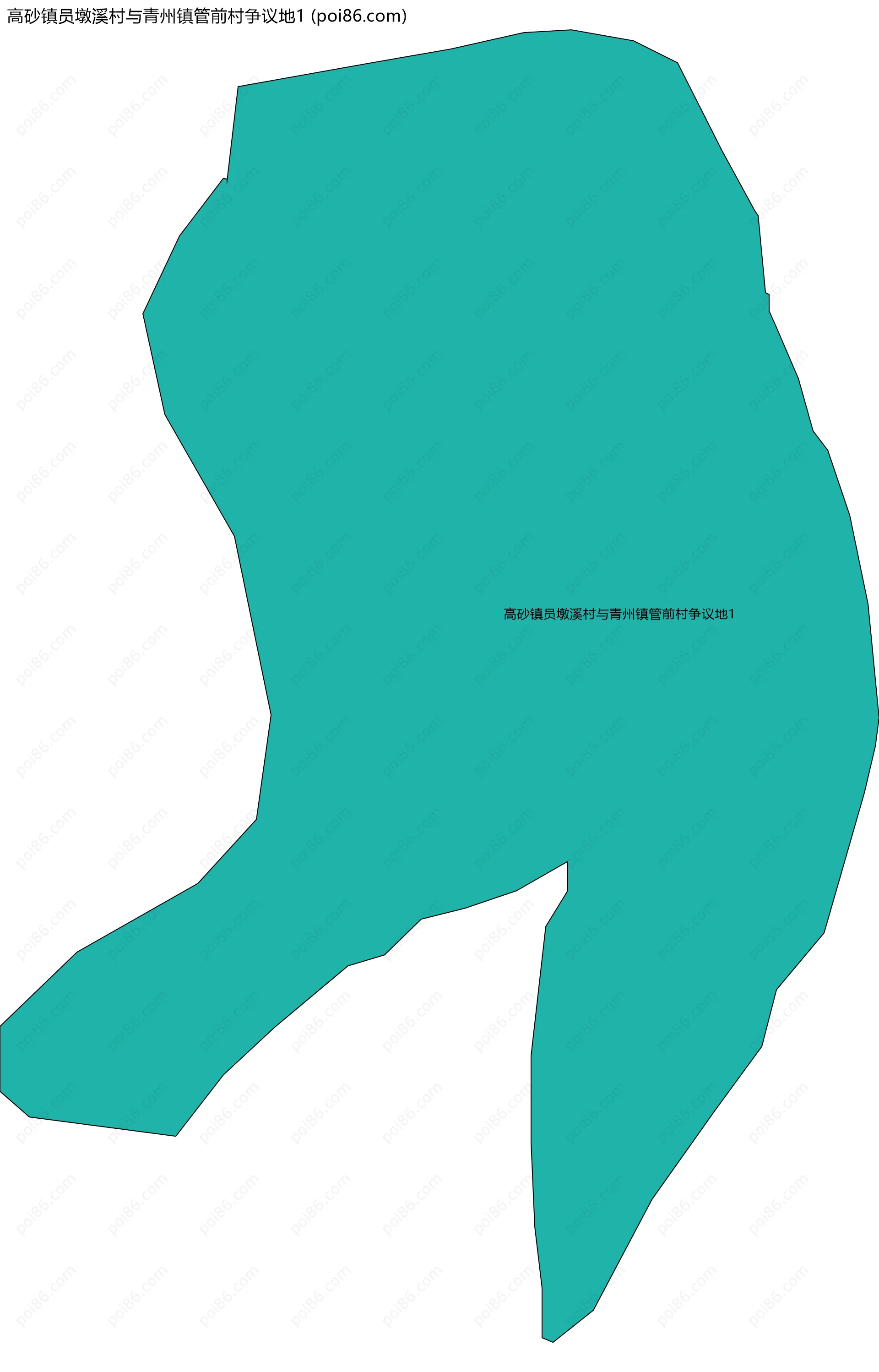 高砂镇员墩溪村与青州镇管前村争议地1边界地图