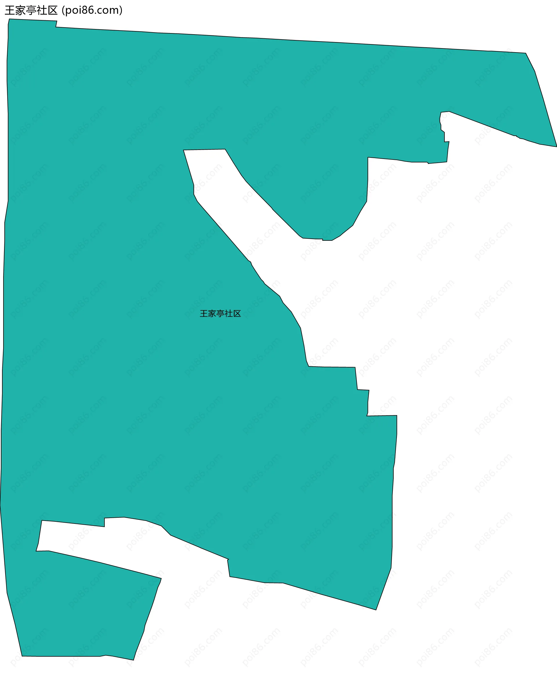 王家亭社区边界地图