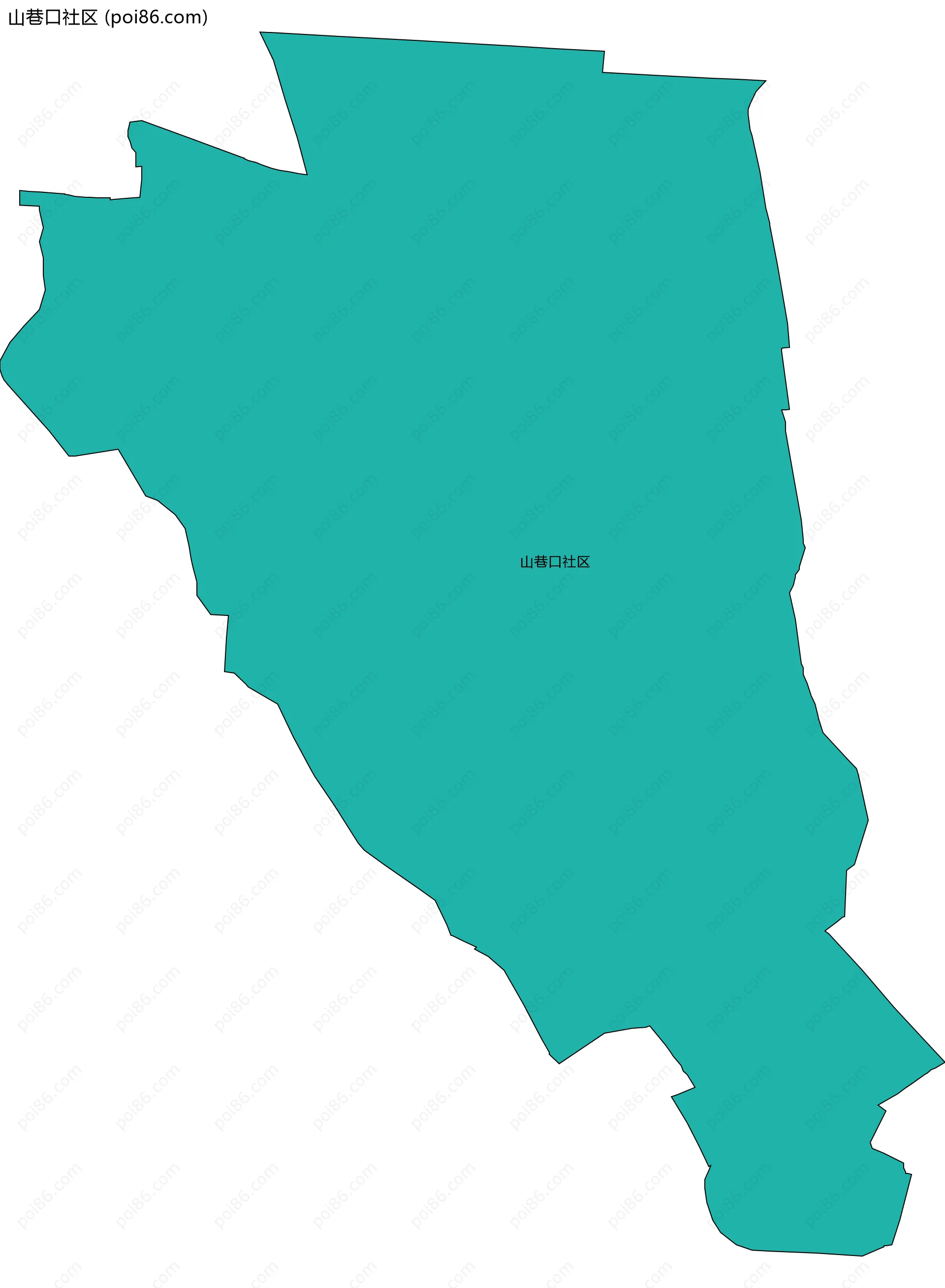 山巷口社区边界地图