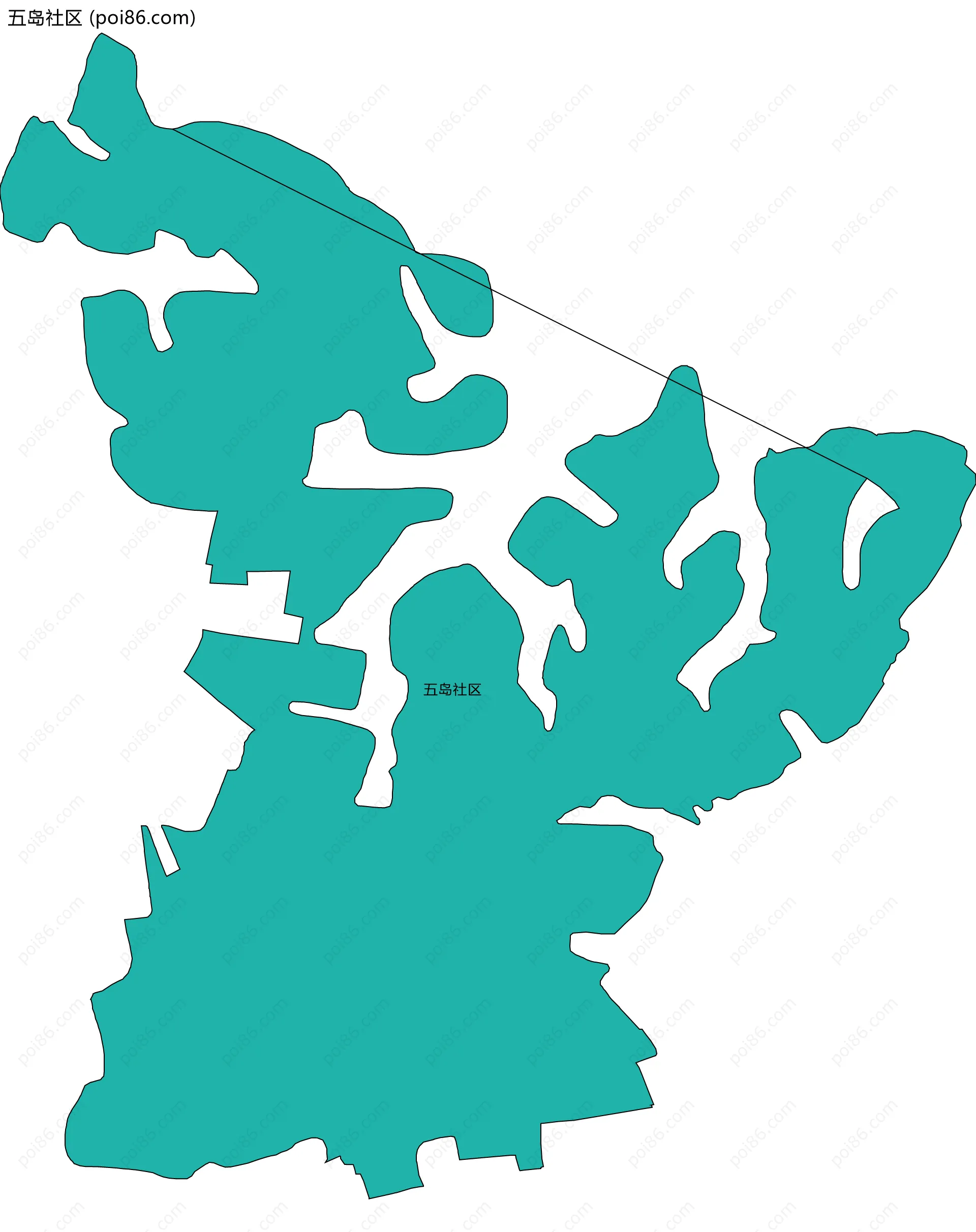 五岛社区边界地图