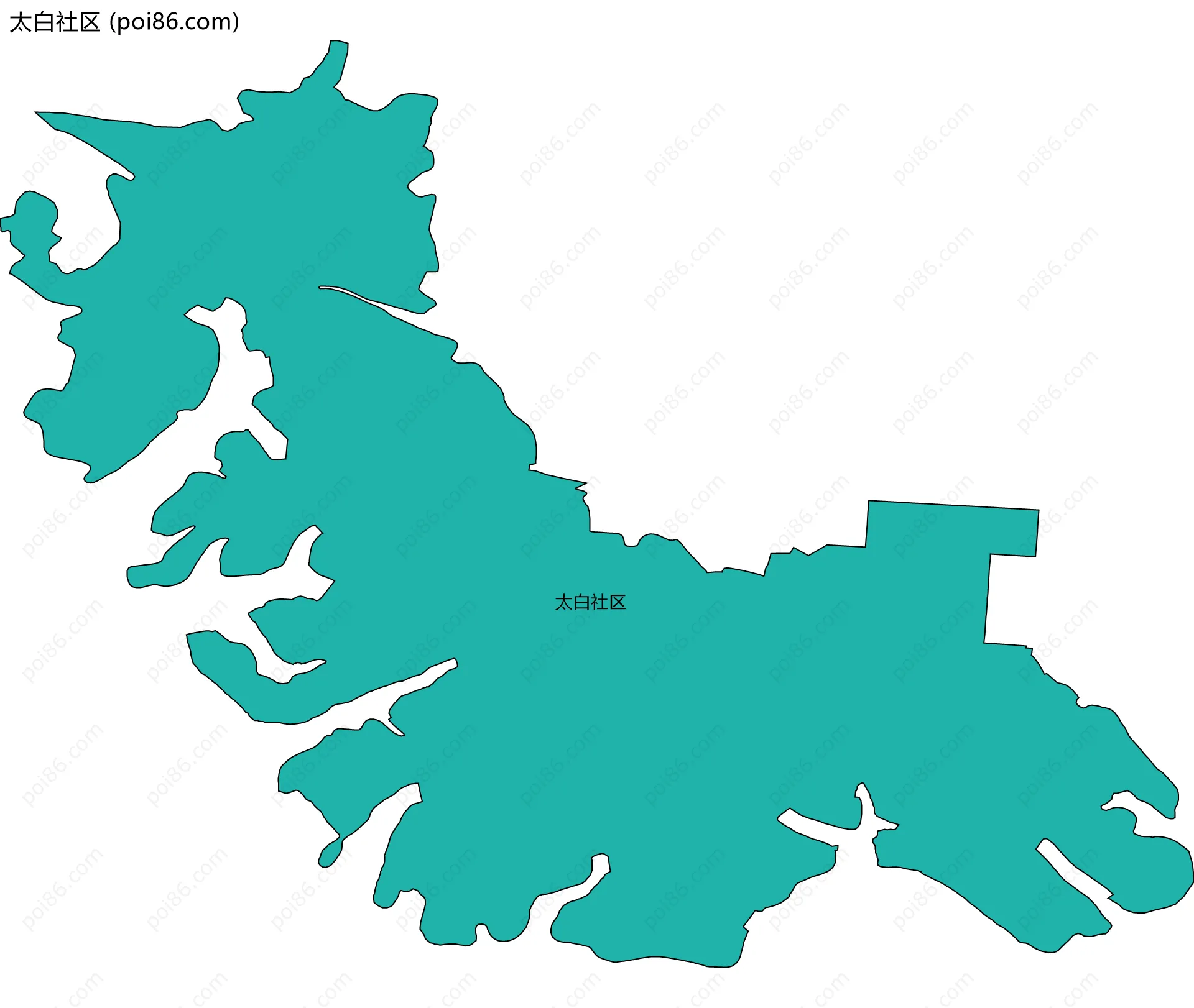 太白社区边界地图