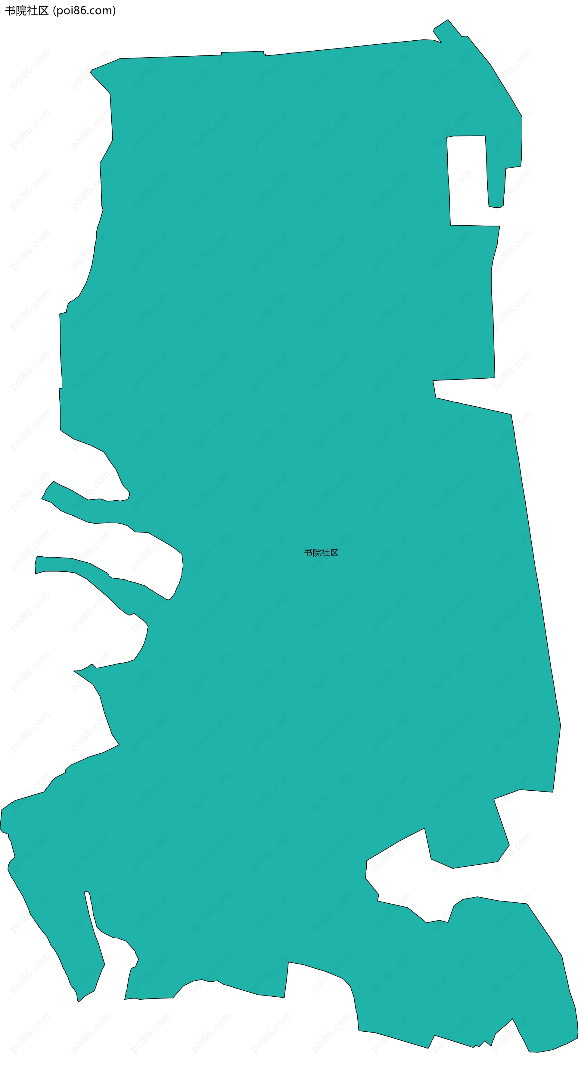 书院社区边界地图