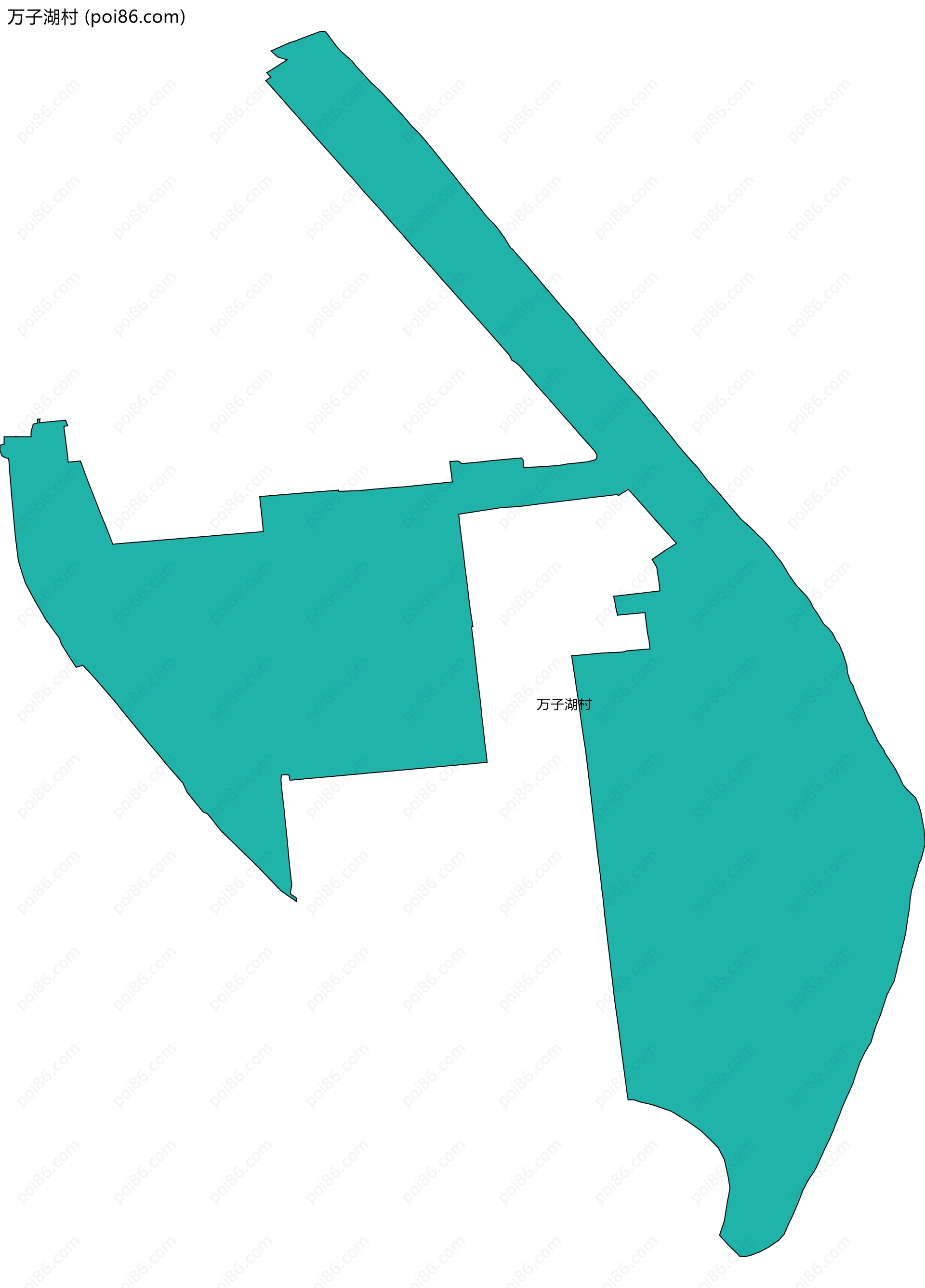万子湖村边界地图