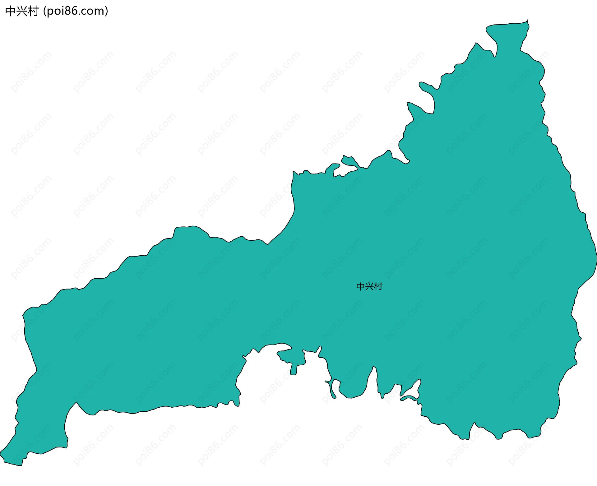 中兴村边界地图