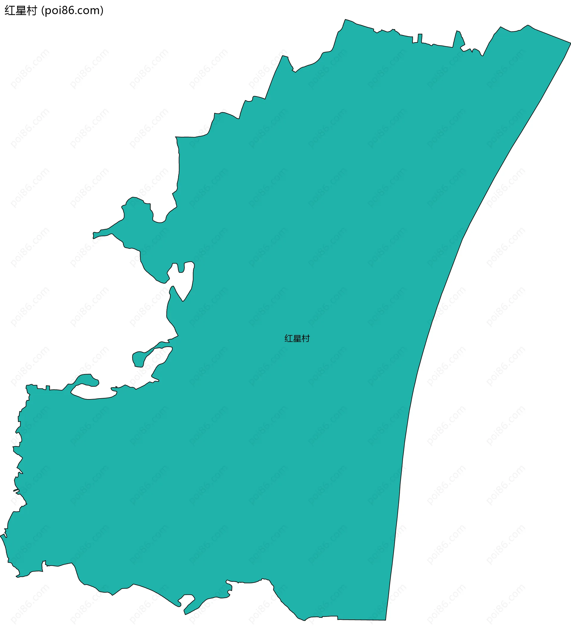 红星村边界地图