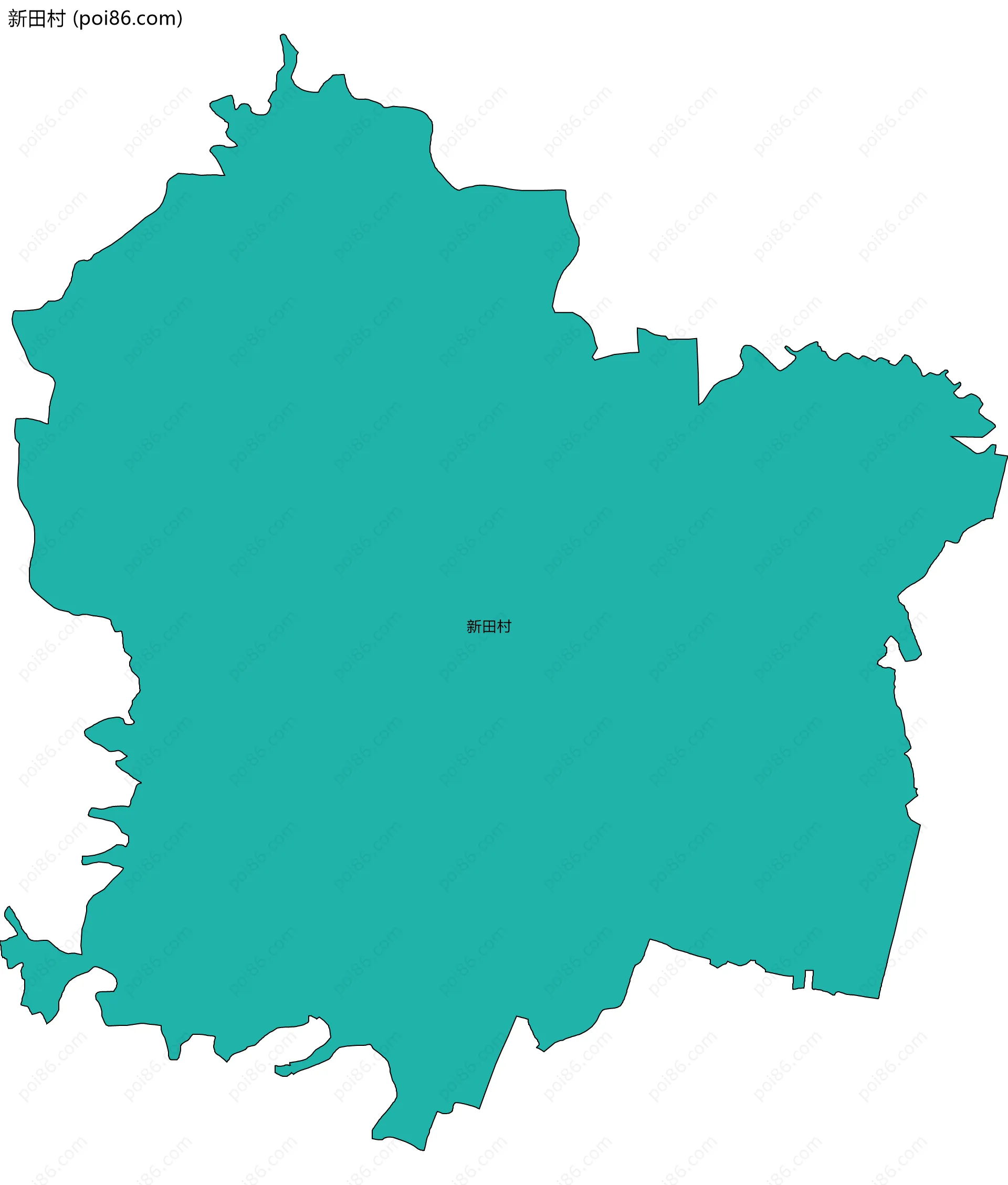 新田村边界地图