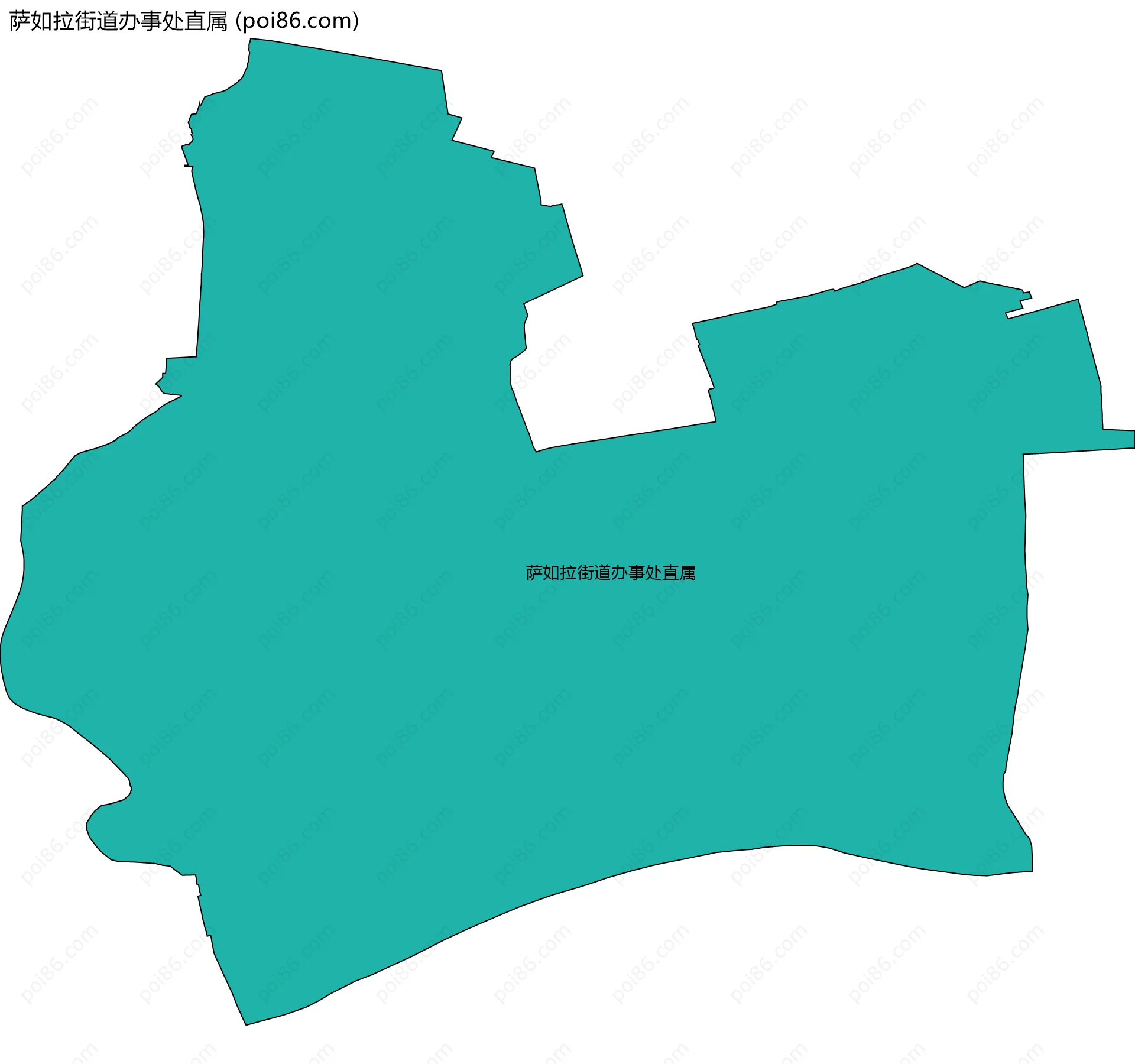 萨如拉街道办事处直属边界地图