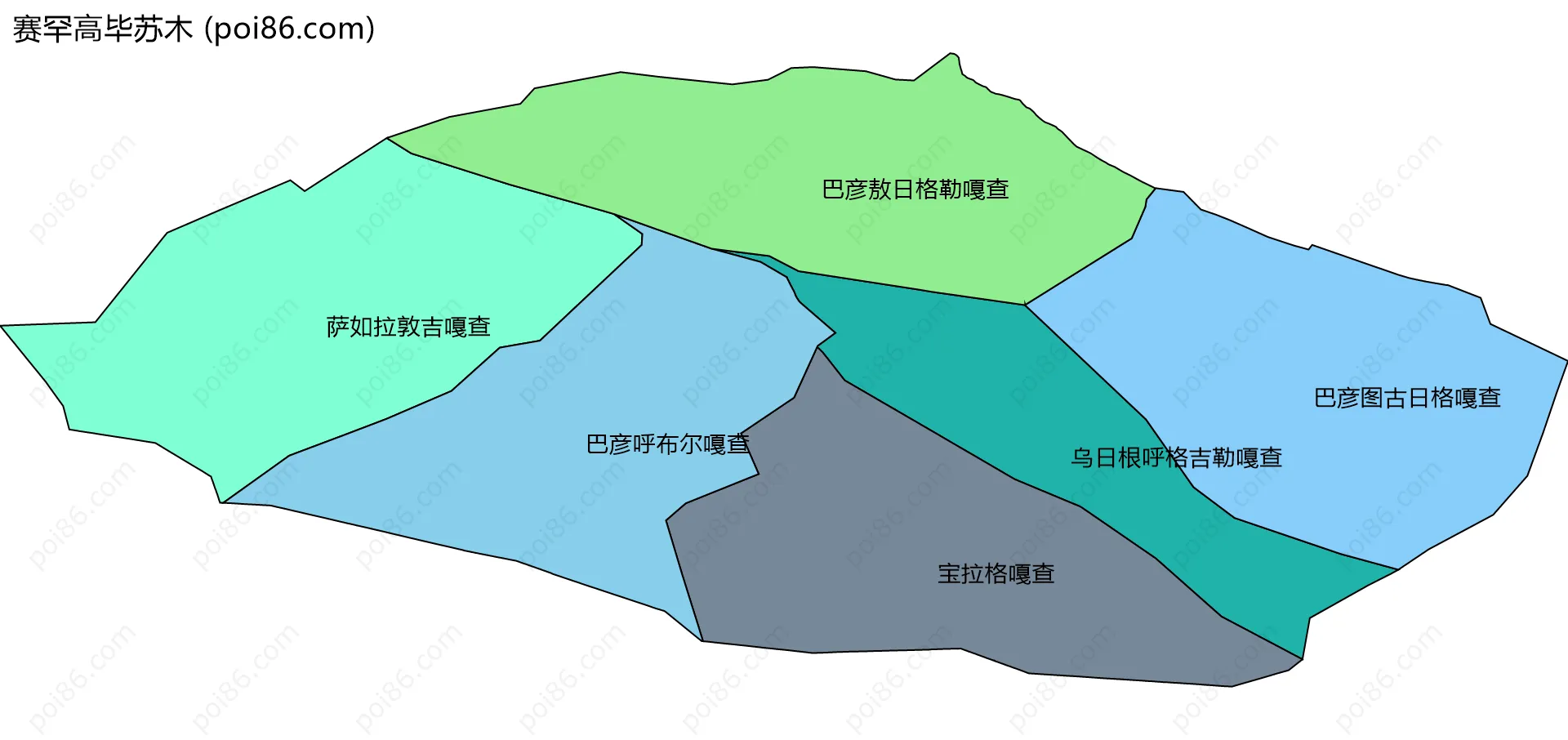 赛罕高毕苏木边界地图(五级行政区划)