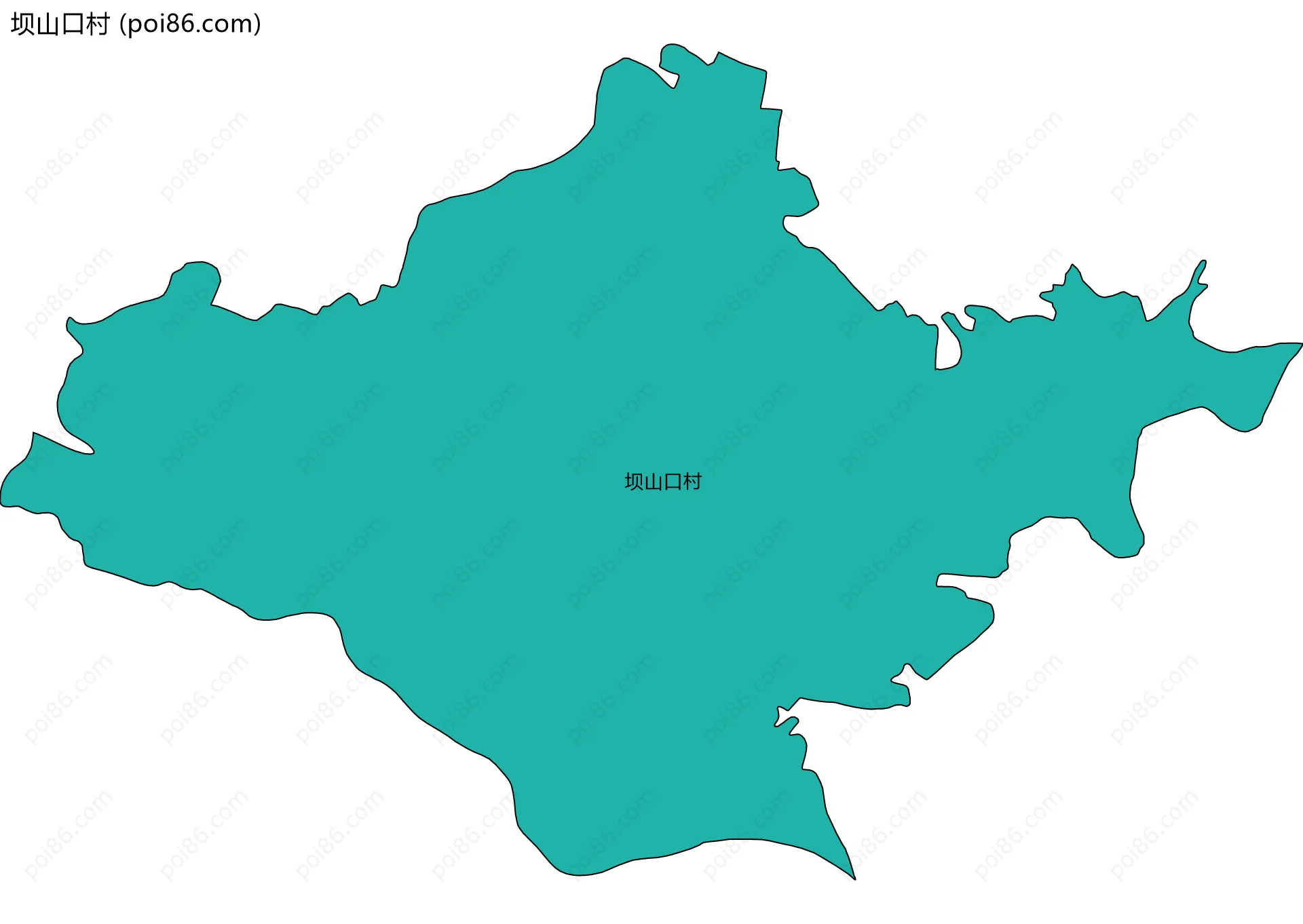 坝山口村边界地图