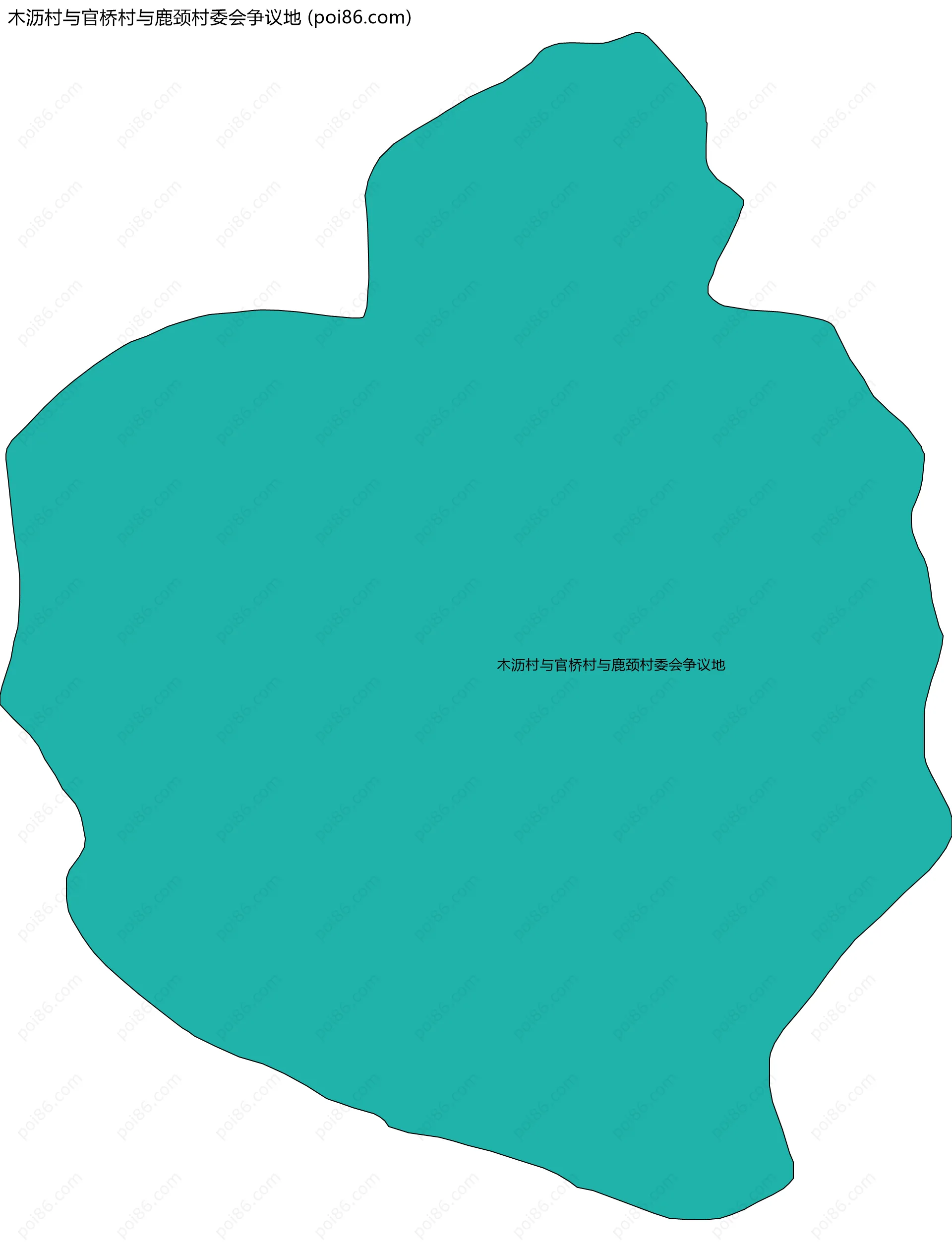 木沥村与官桥村与鹿颈村委会争议地边界地图