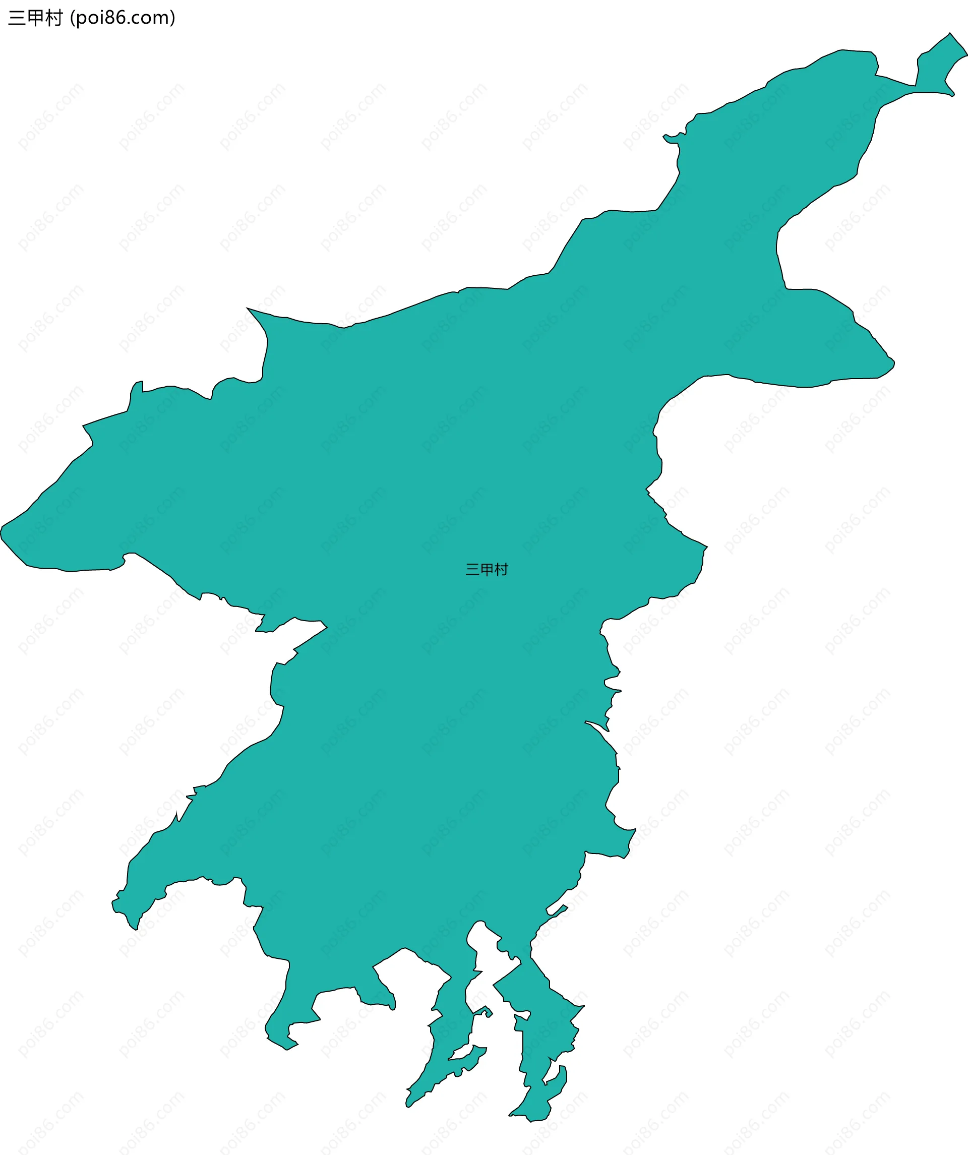 三甲村边界地图