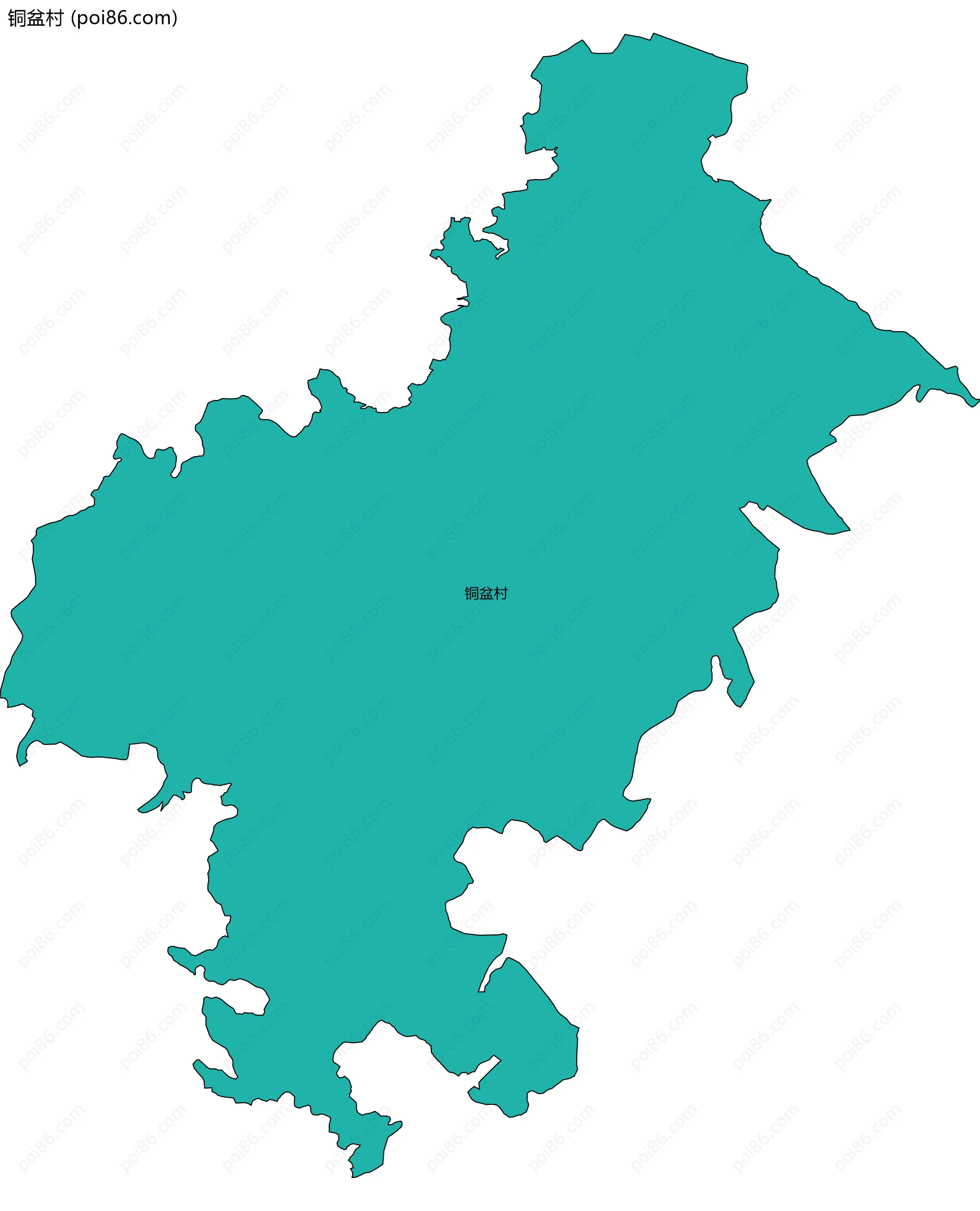 铜盆村边界地图