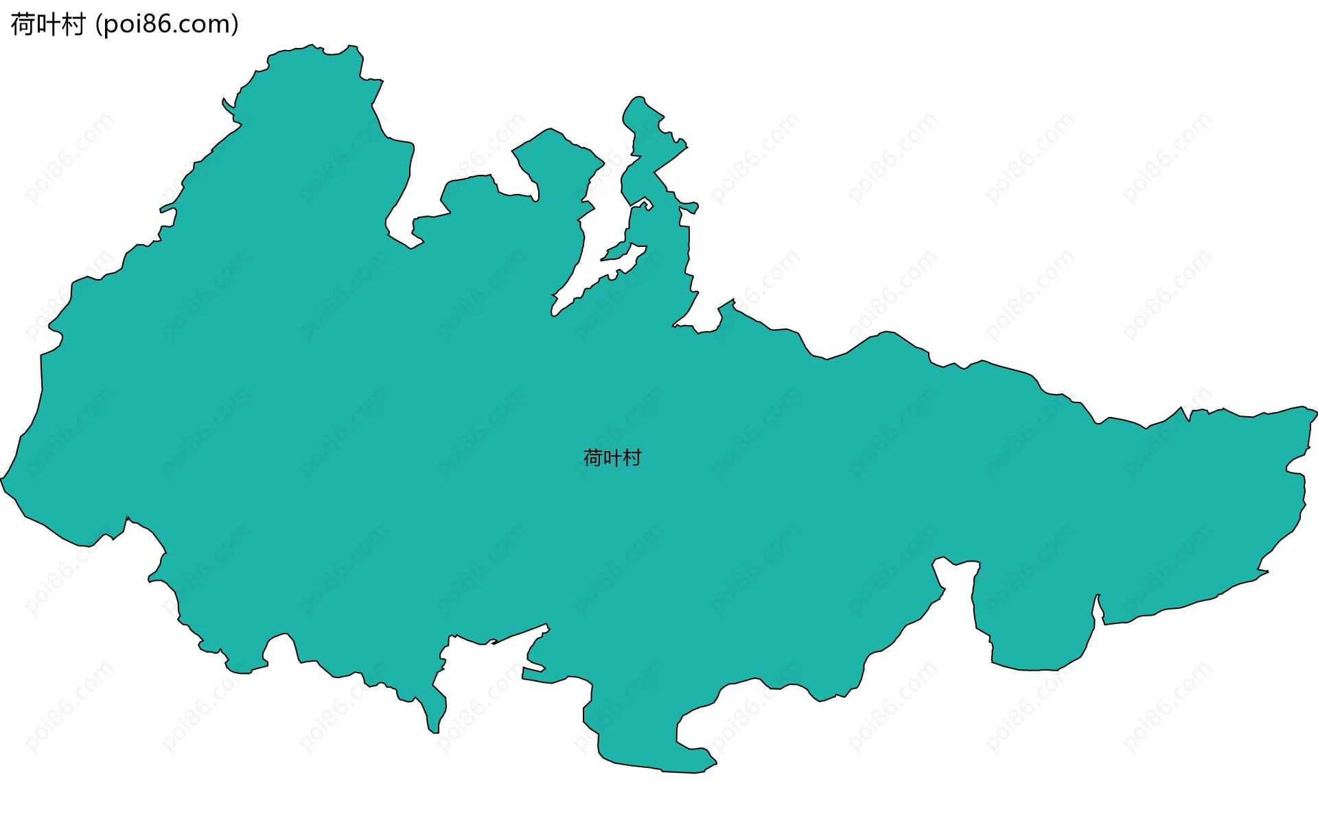 荷叶村边界地图
