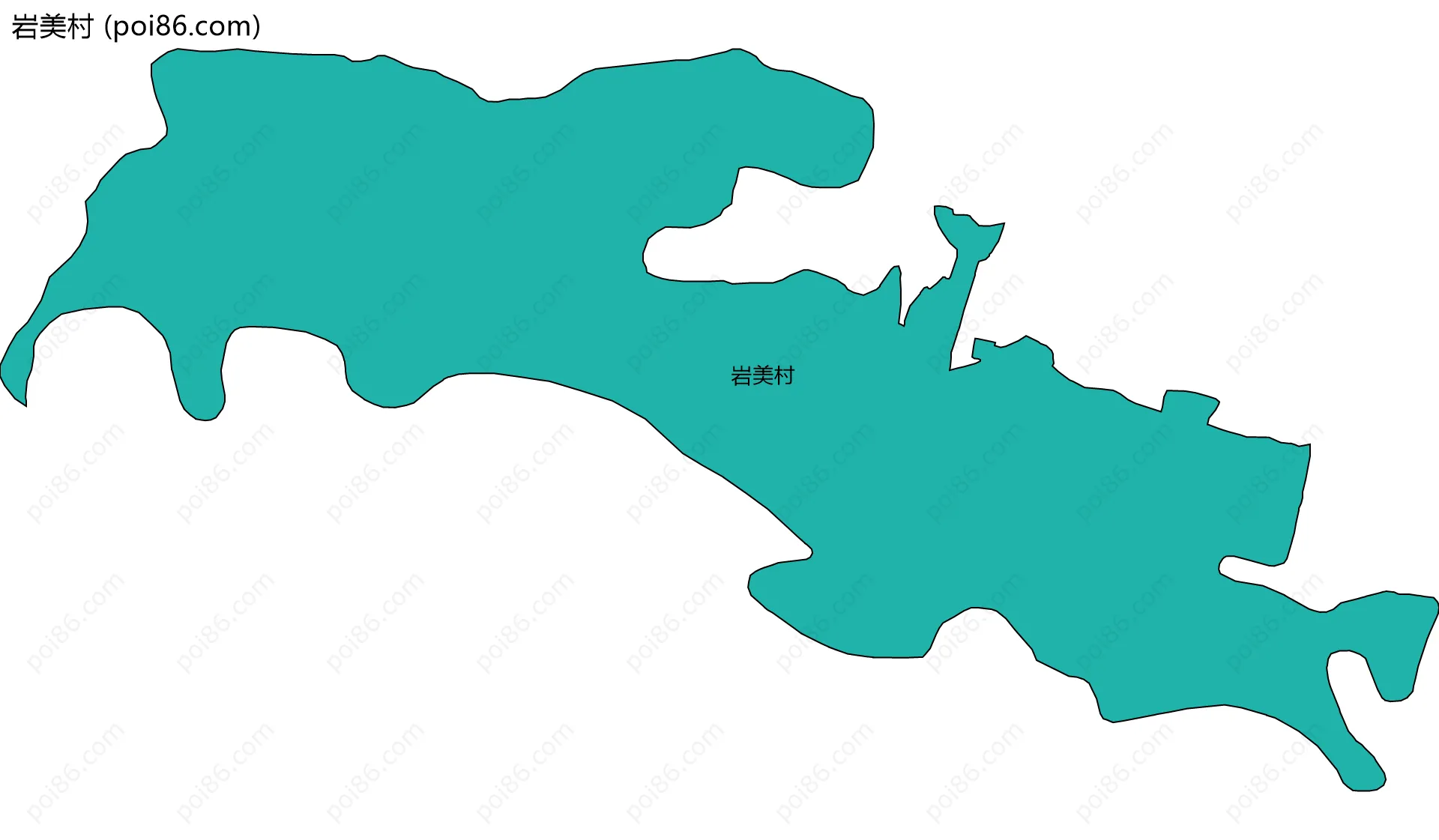 岩美村边界地图