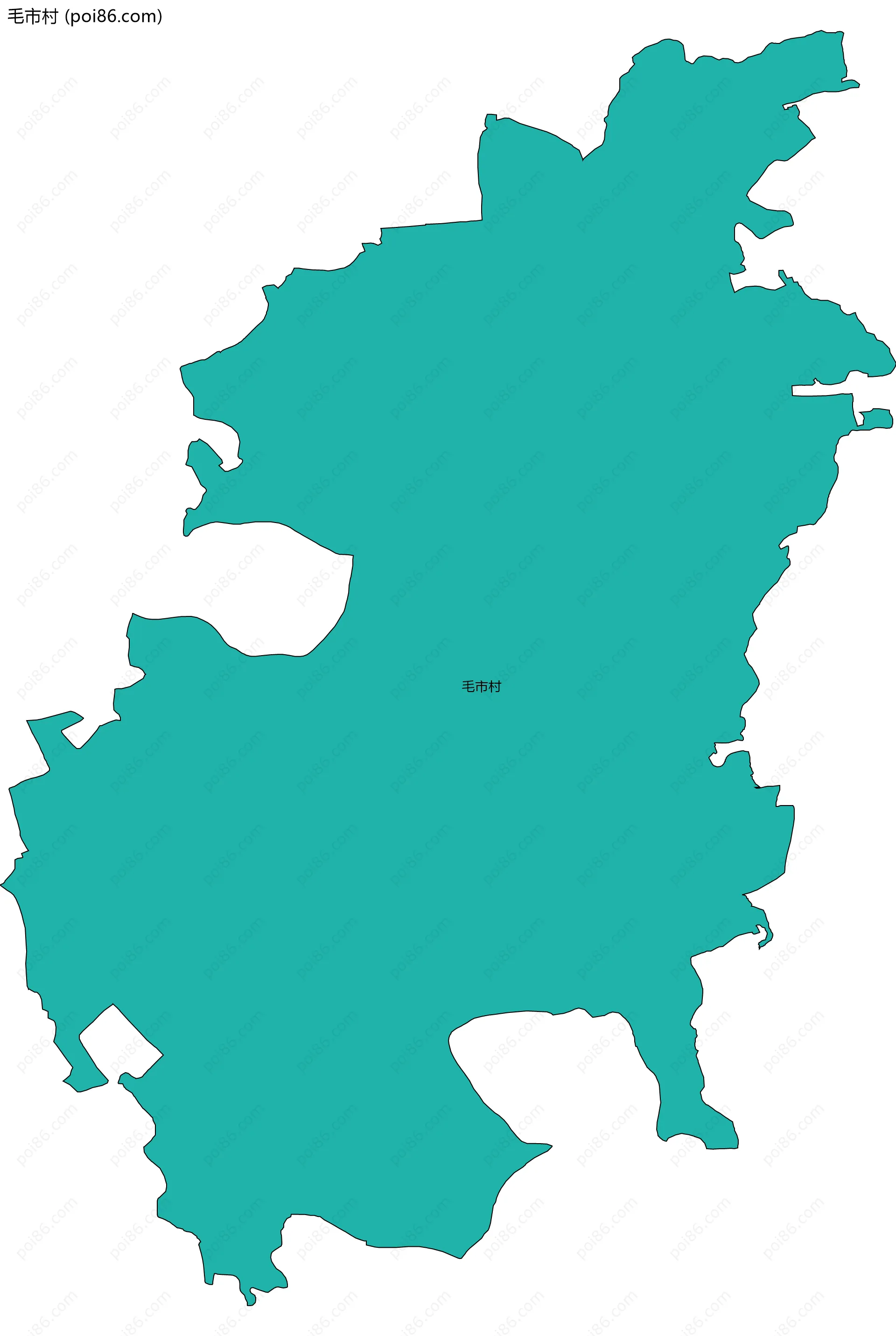 毛市村边界地图