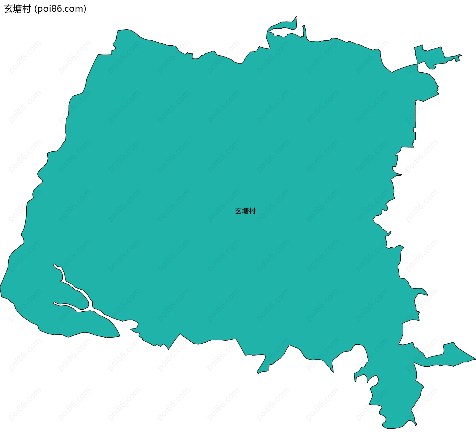 玄塘村边界地图