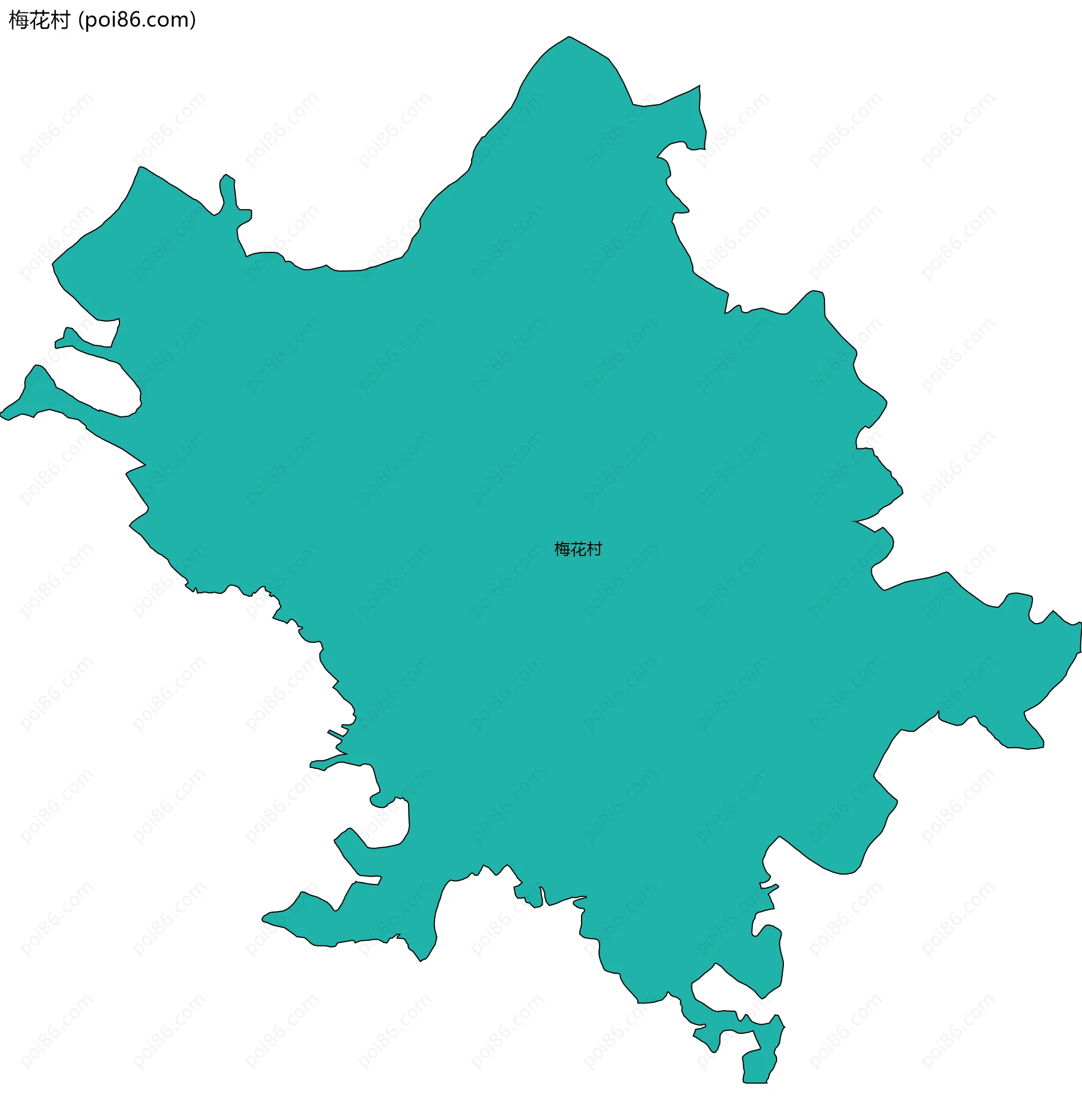 梅花村边界地图