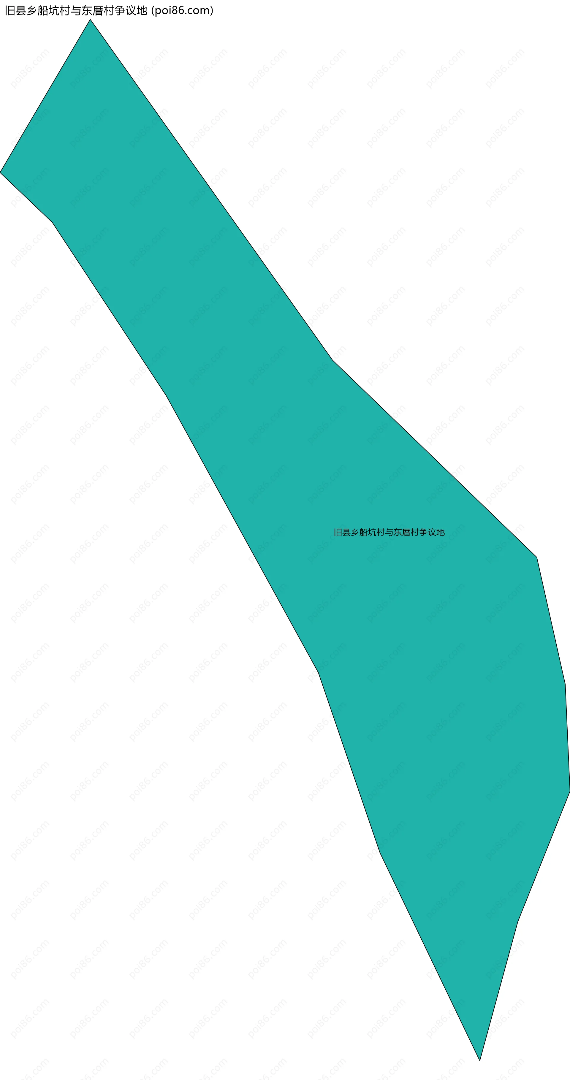 旧县乡船坑村与东厝村争议地边界地图