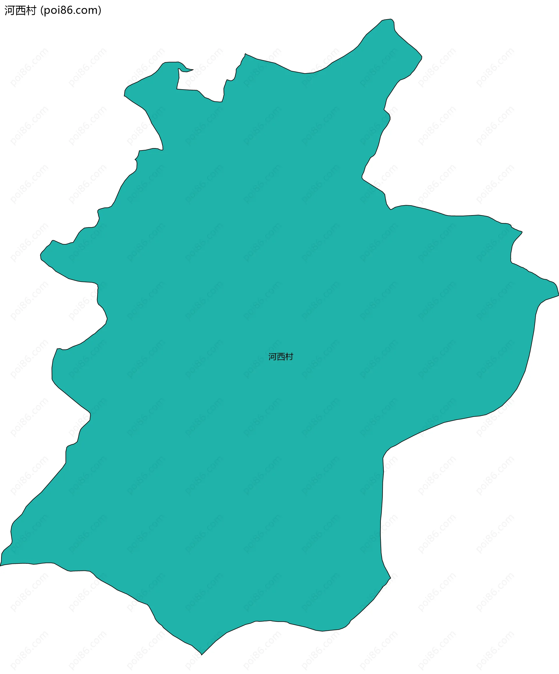 河西村边界地图