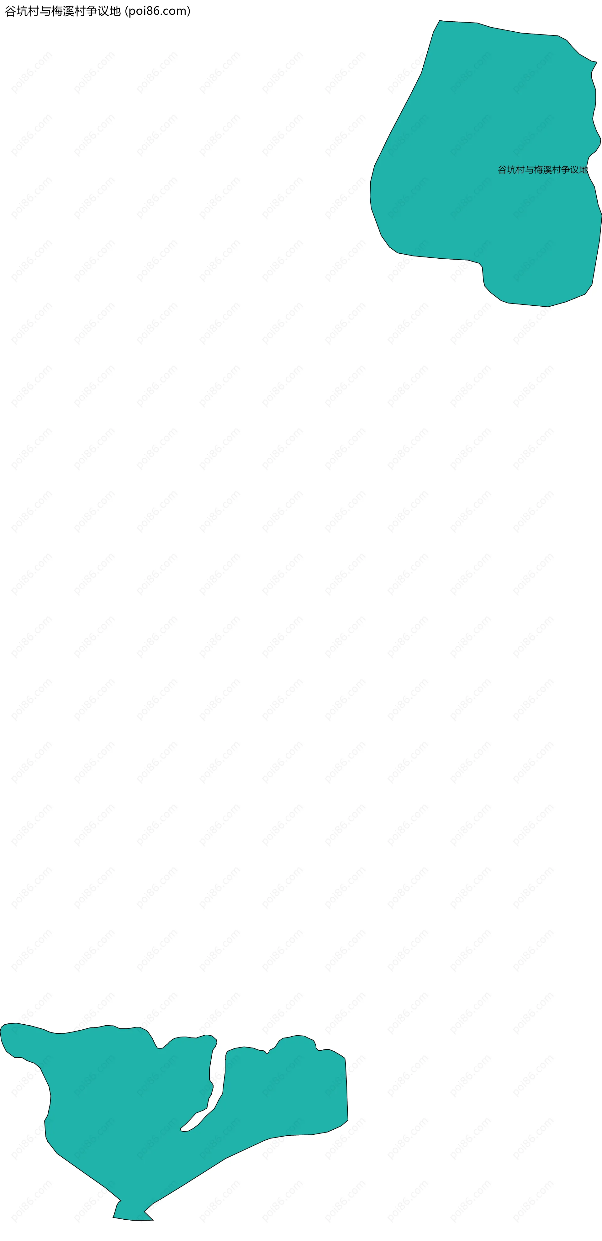 谷坑村与梅溪村争议地边界地图