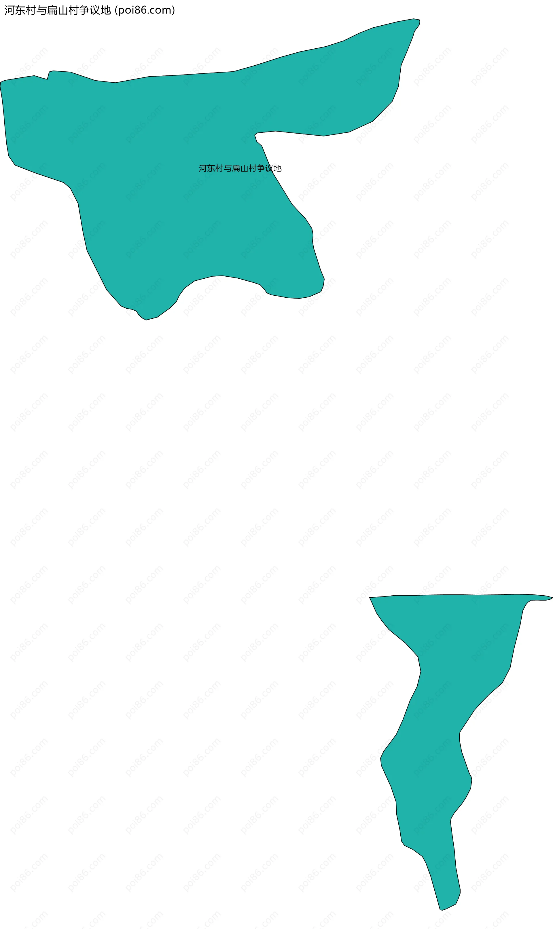 河东村与扁山村争议地边界地图