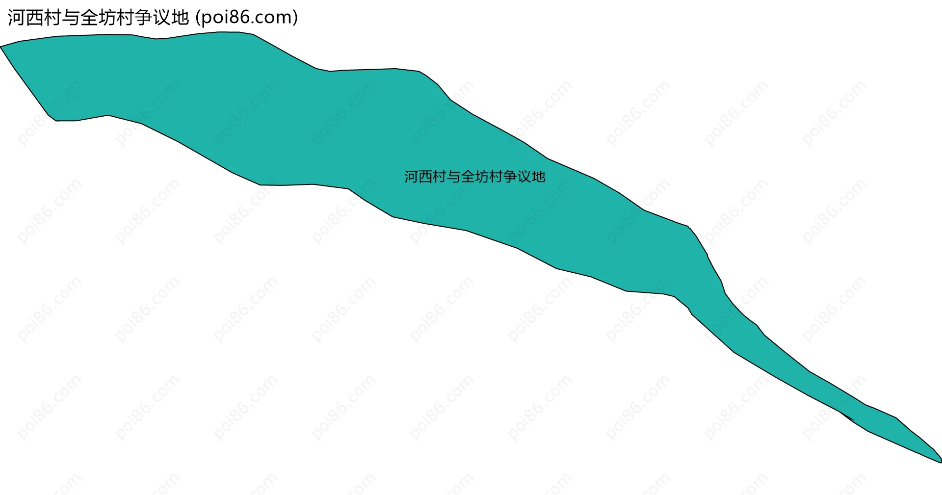 河西村与全坊村争议地边界地图