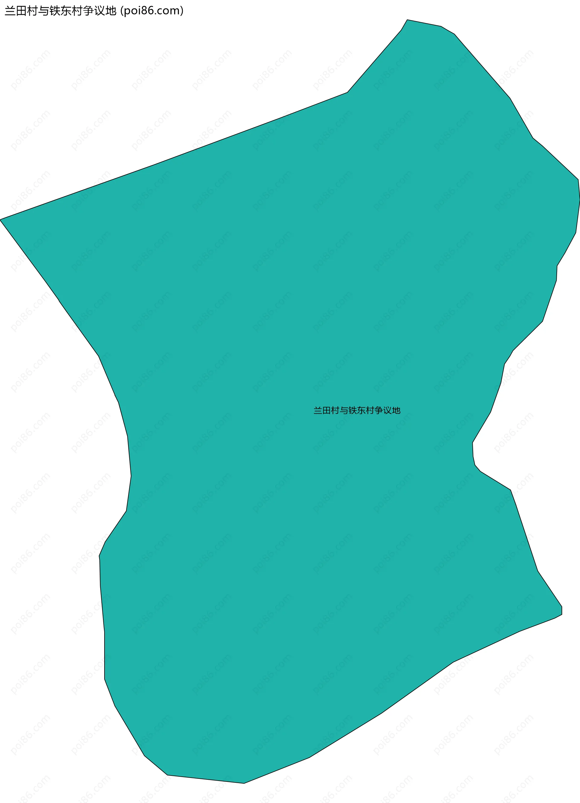 兰田村与铁东村争议地边界地图