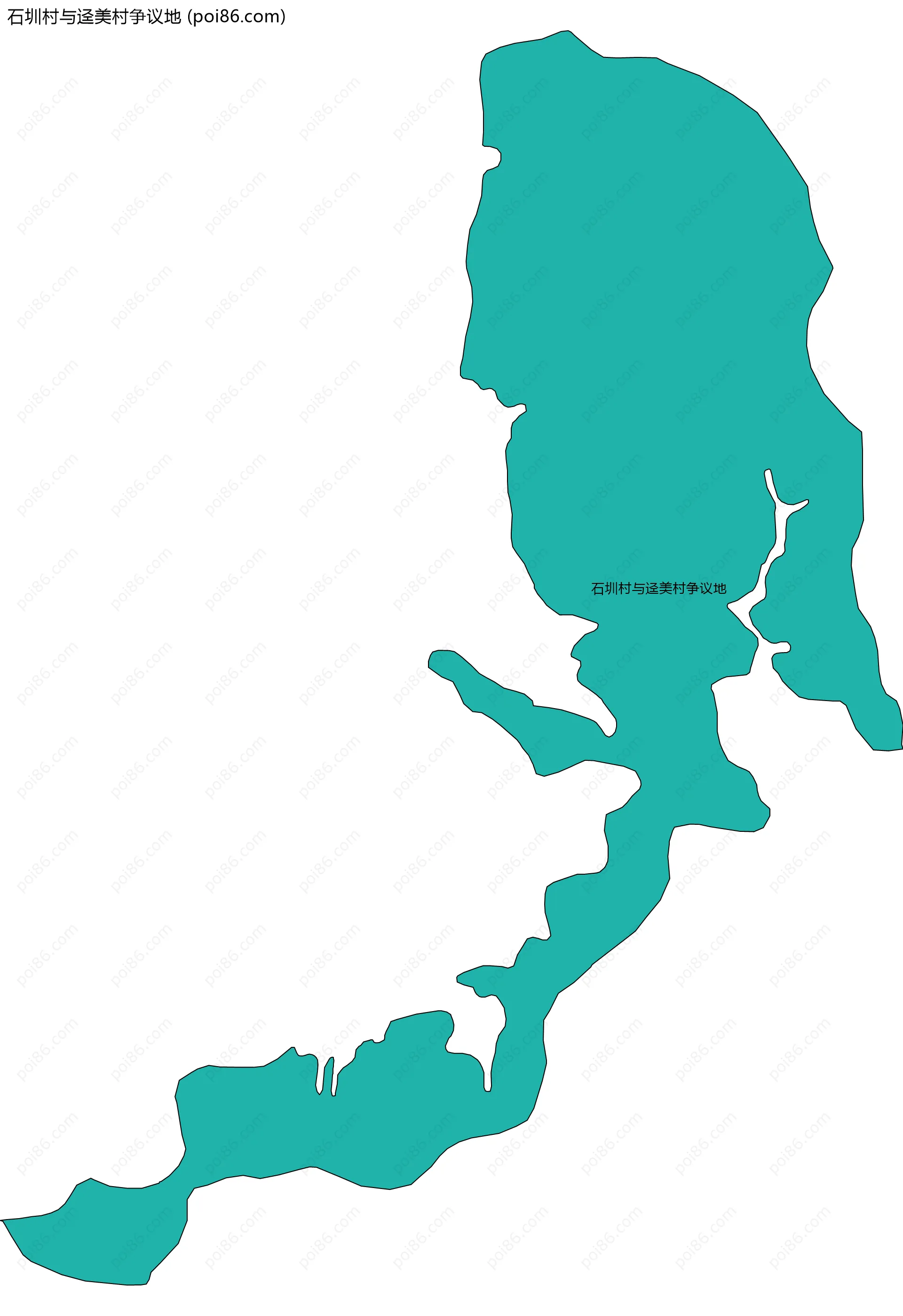 石圳村与迳美村争议地边界地图