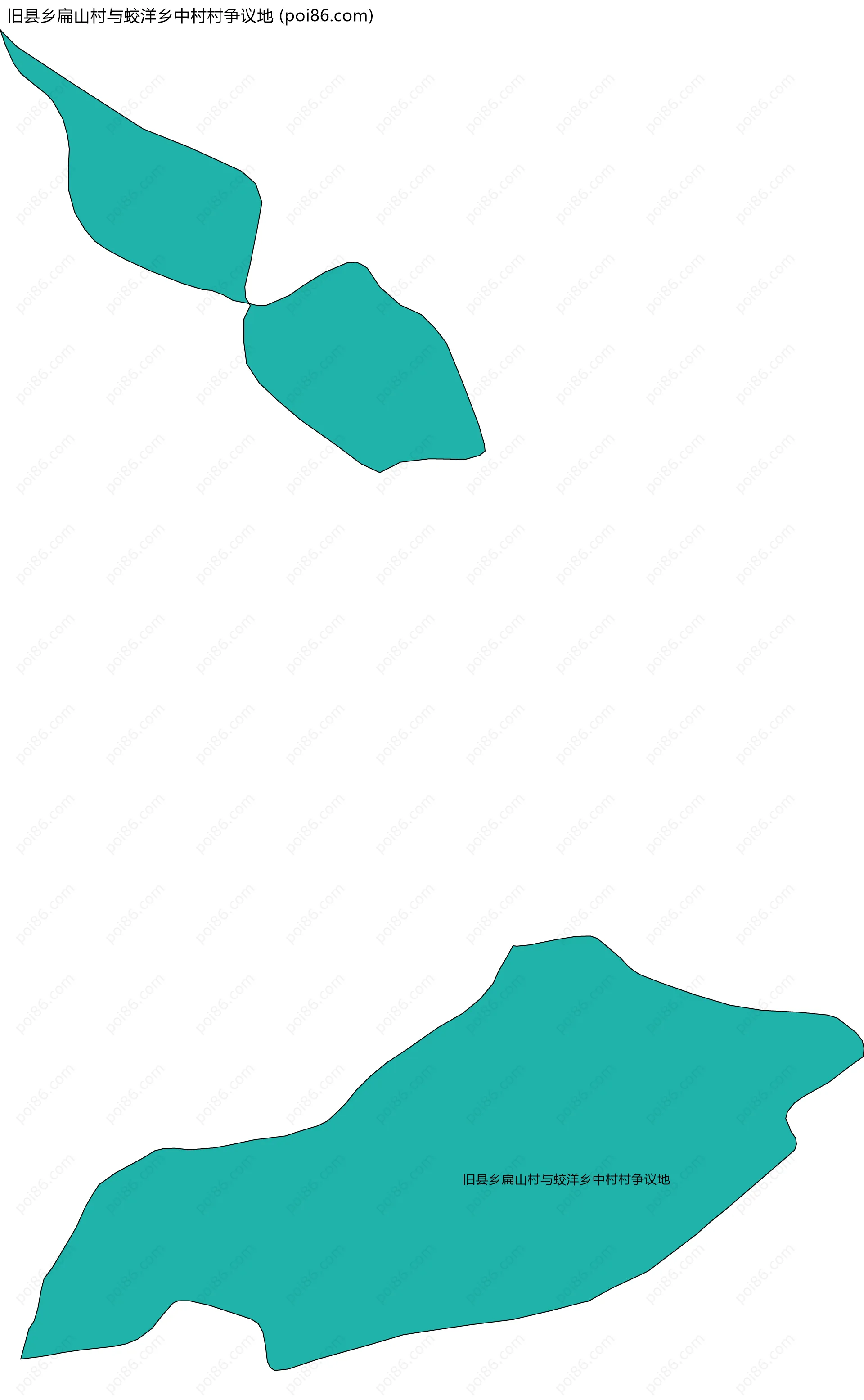 旧县乡扁山村与蛟洋乡中村村争议地边界地图