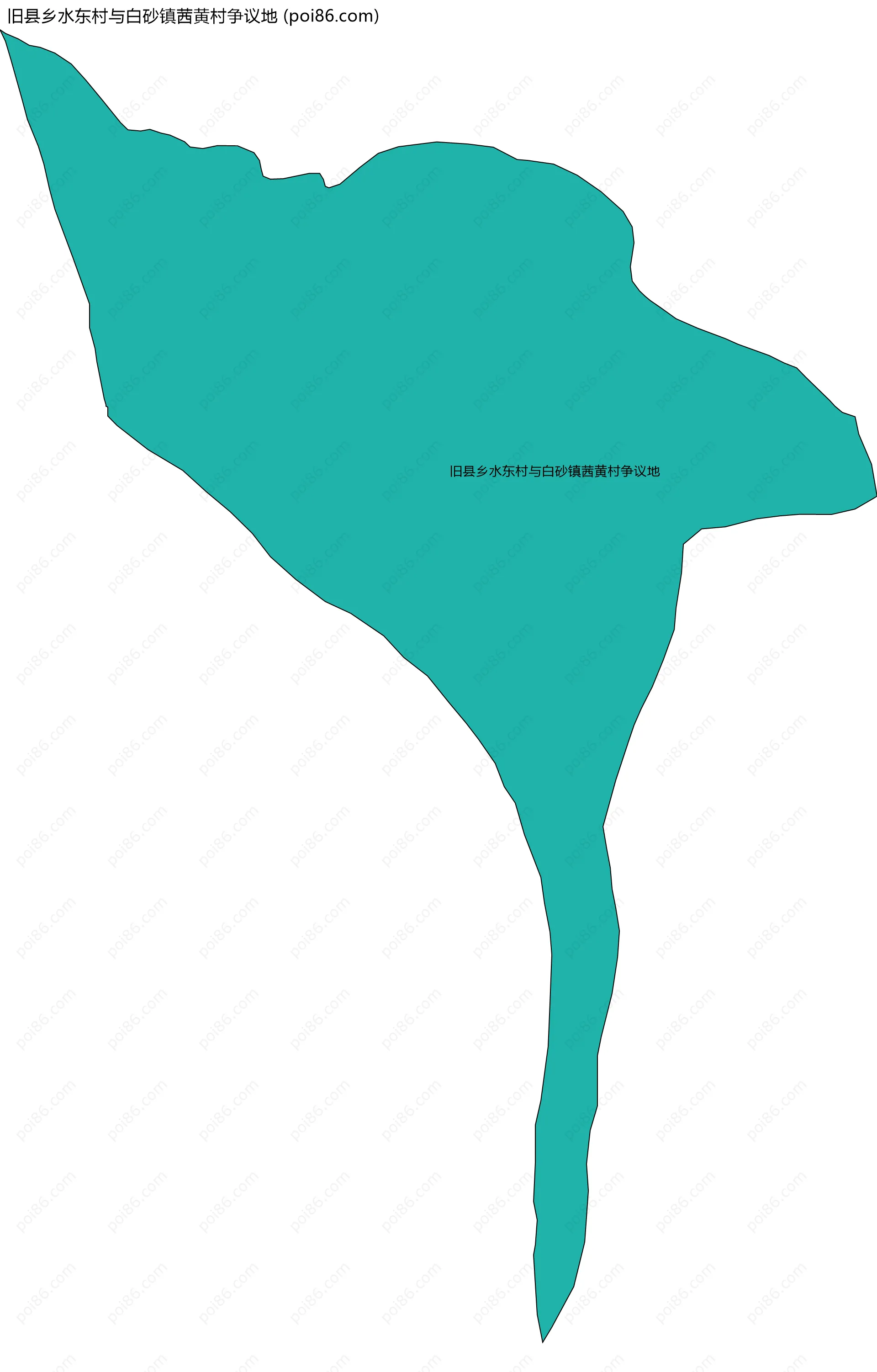 旧县乡水东村与白砂镇茜黄村争议地边界地图