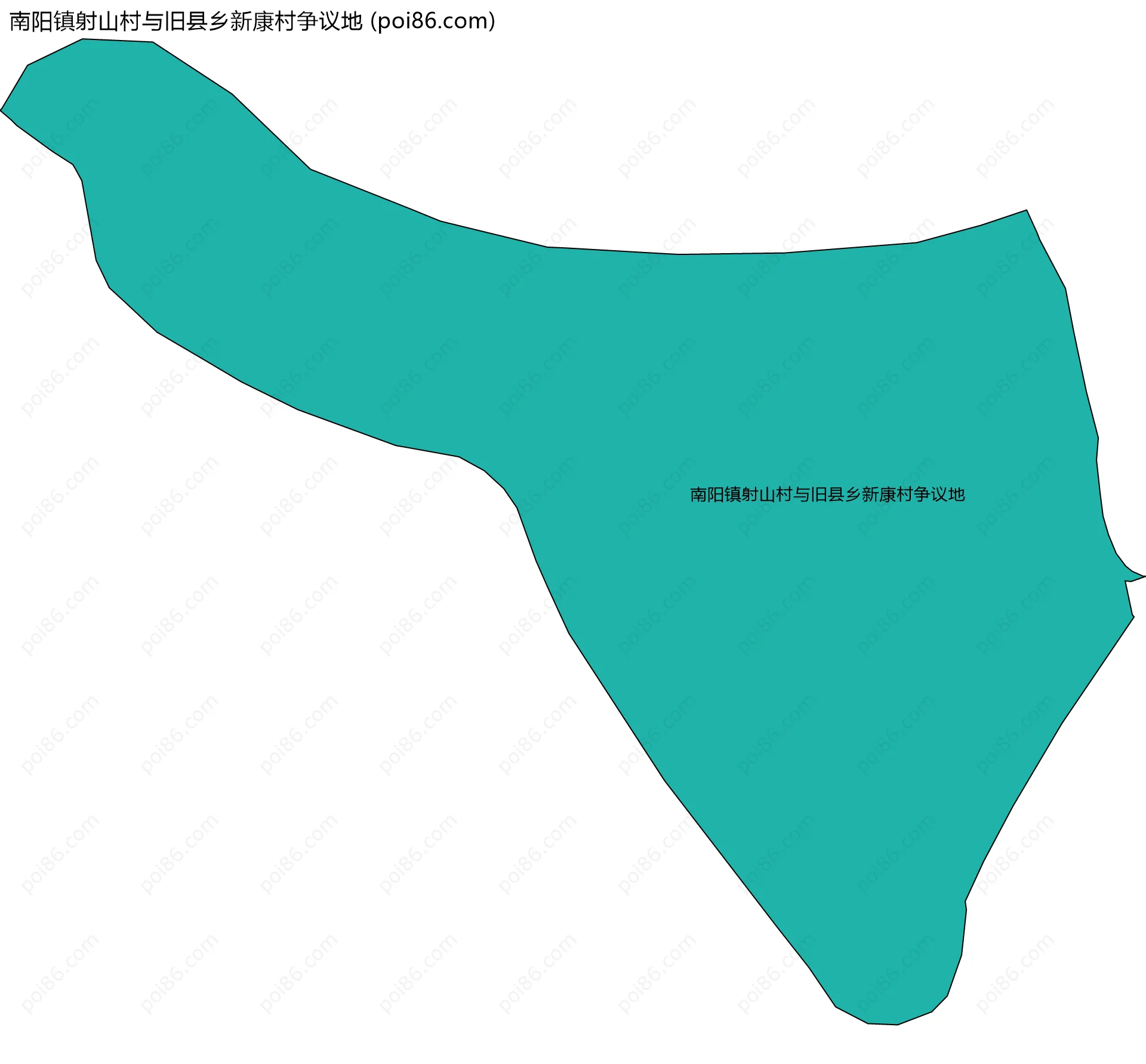 南阳镇射山村与旧县乡新康村争议地边界地图