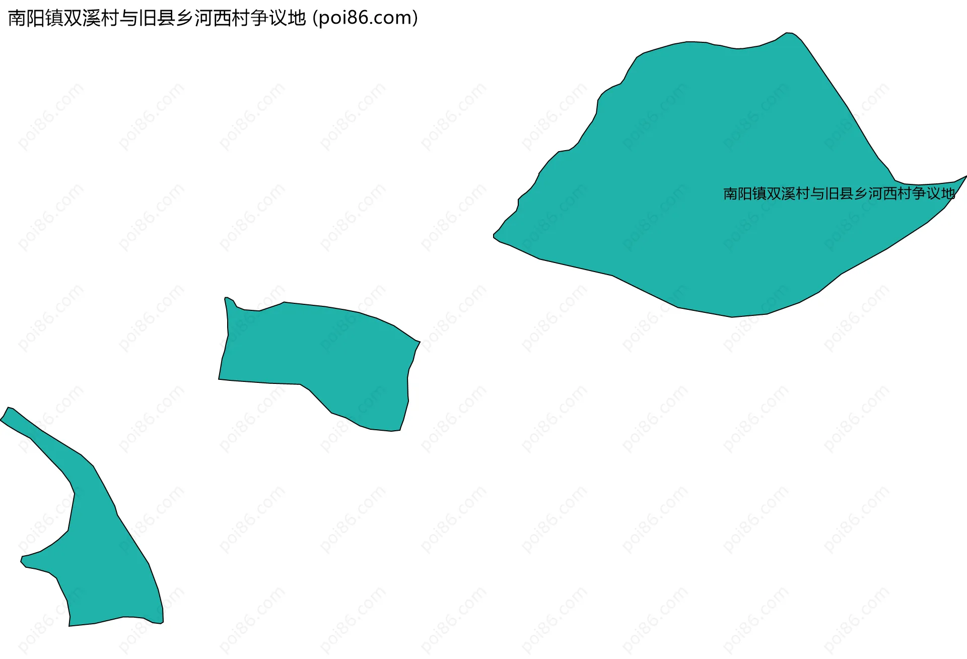 南阳镇双溪村与旧县乡河西村争议地边界地图