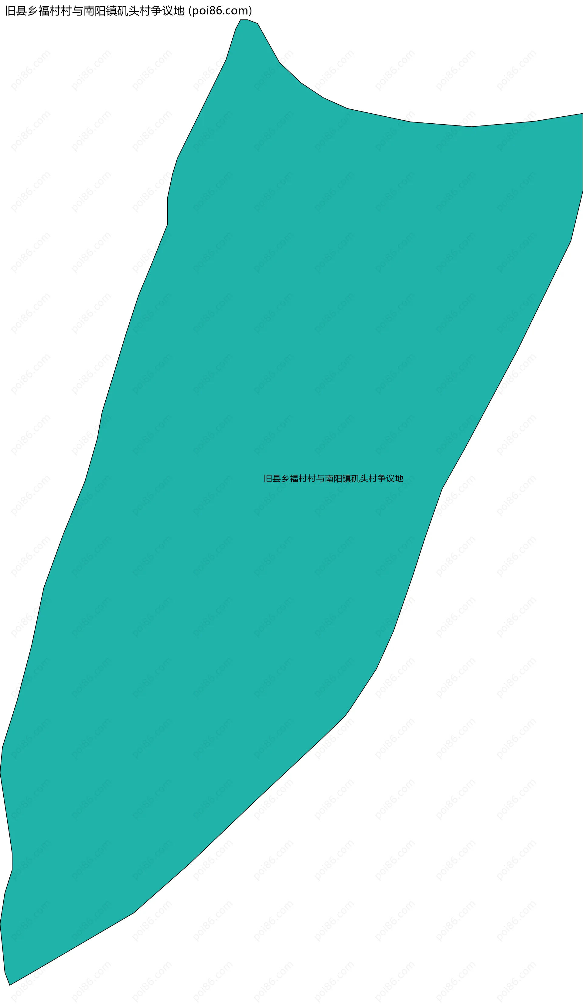 旧县乡福村村与南阳镇矶头村争议地边界地图