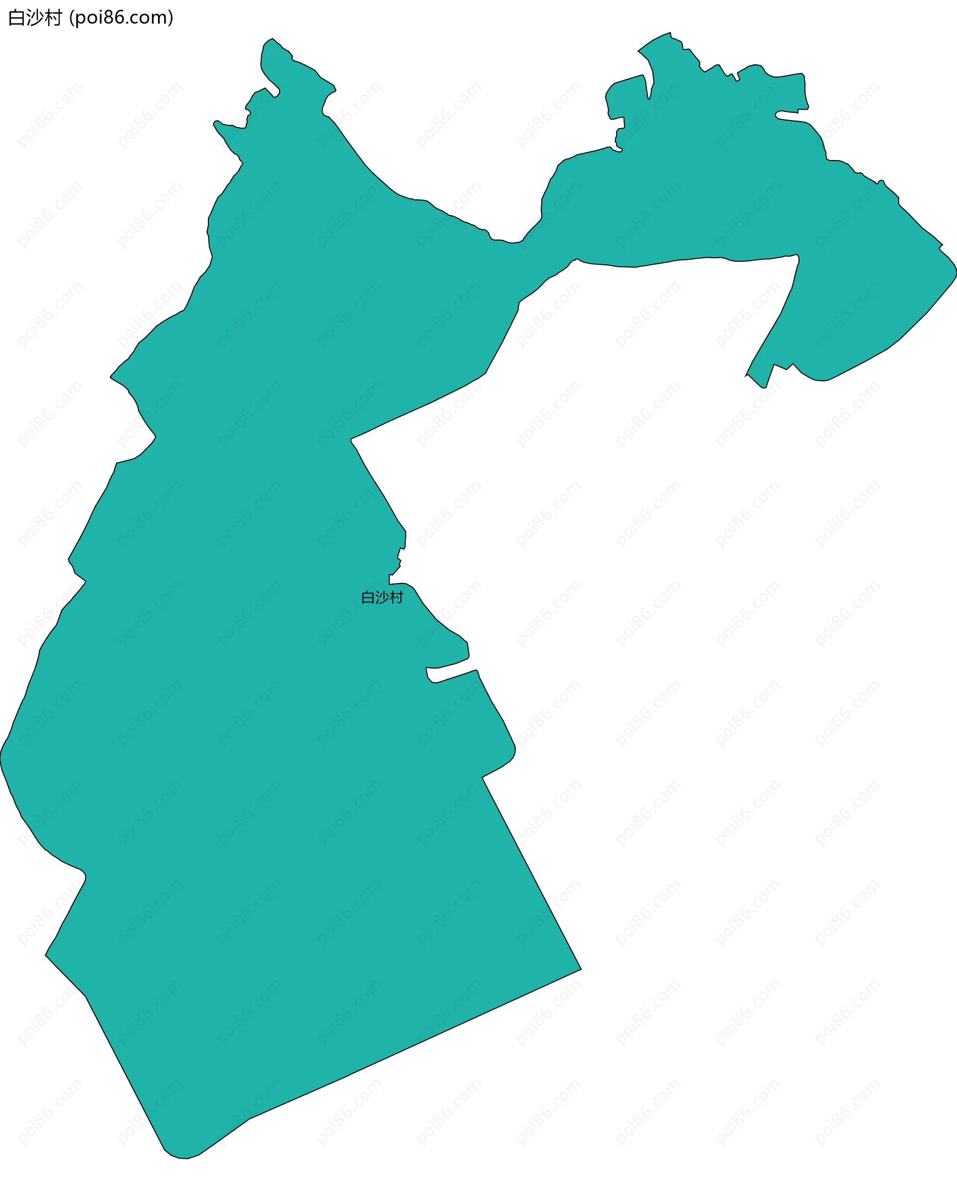 白沙村边界地图