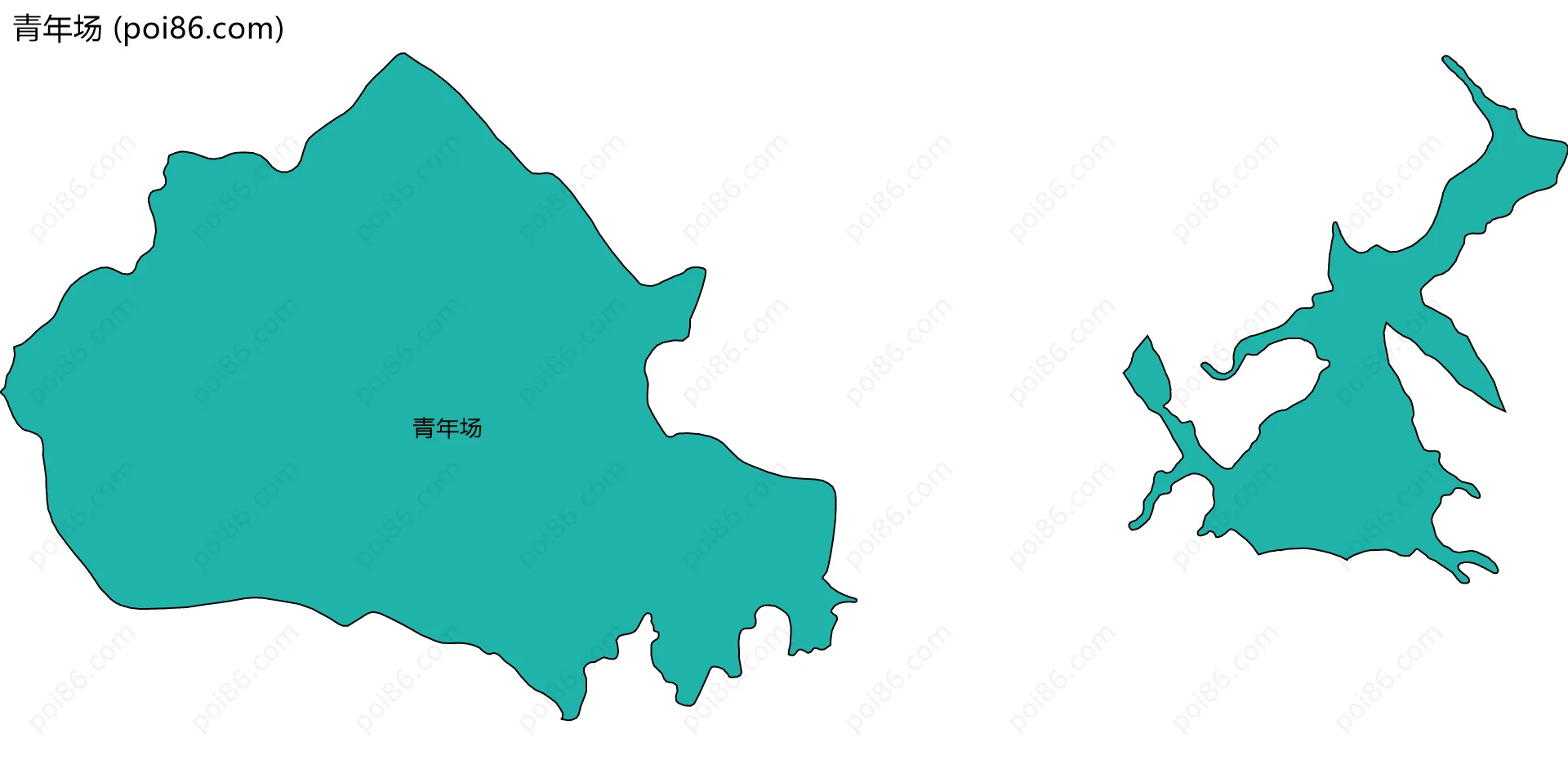 青年场边界地图