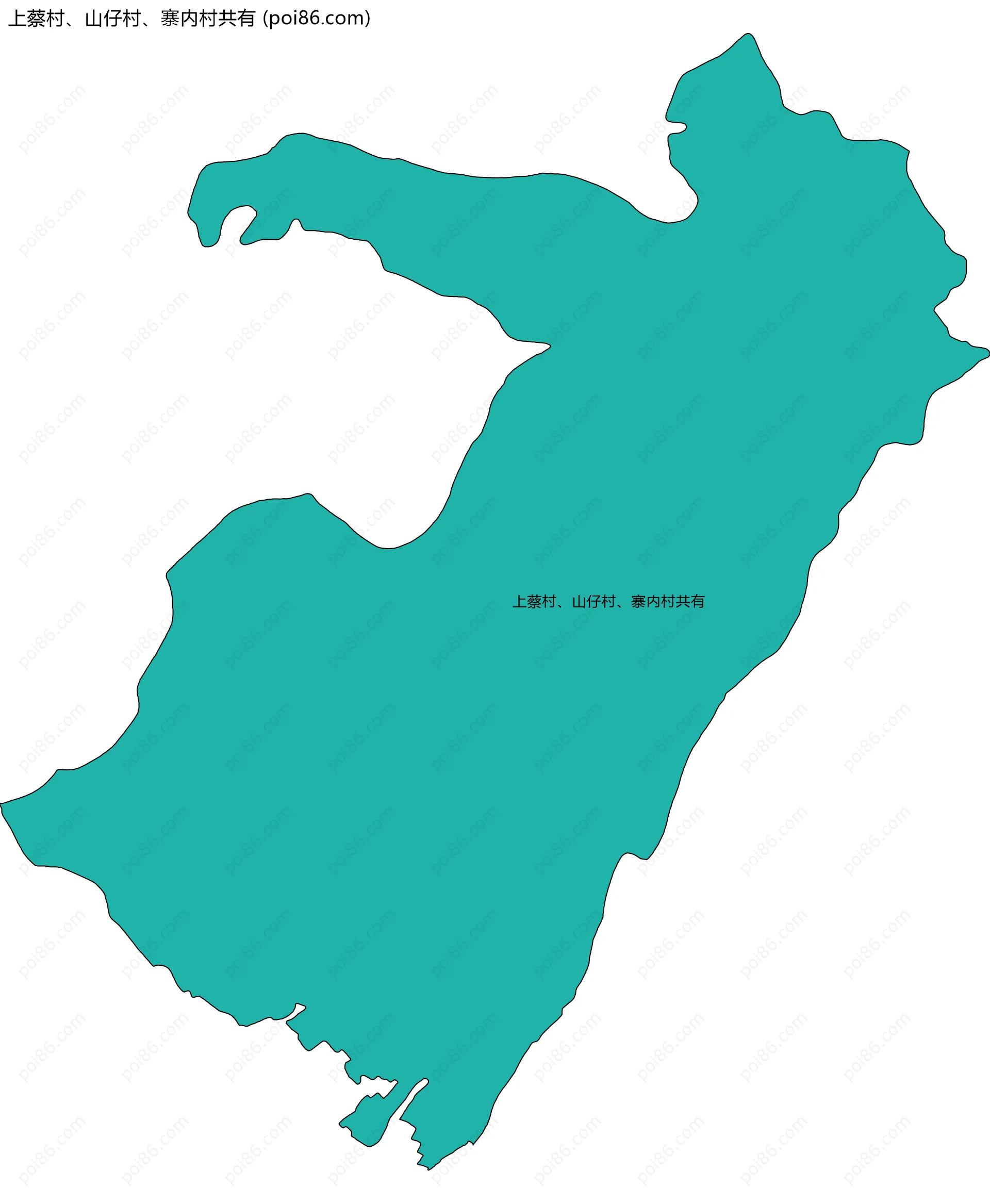 上蔡村、山仔村、寨内村共有边界地图
