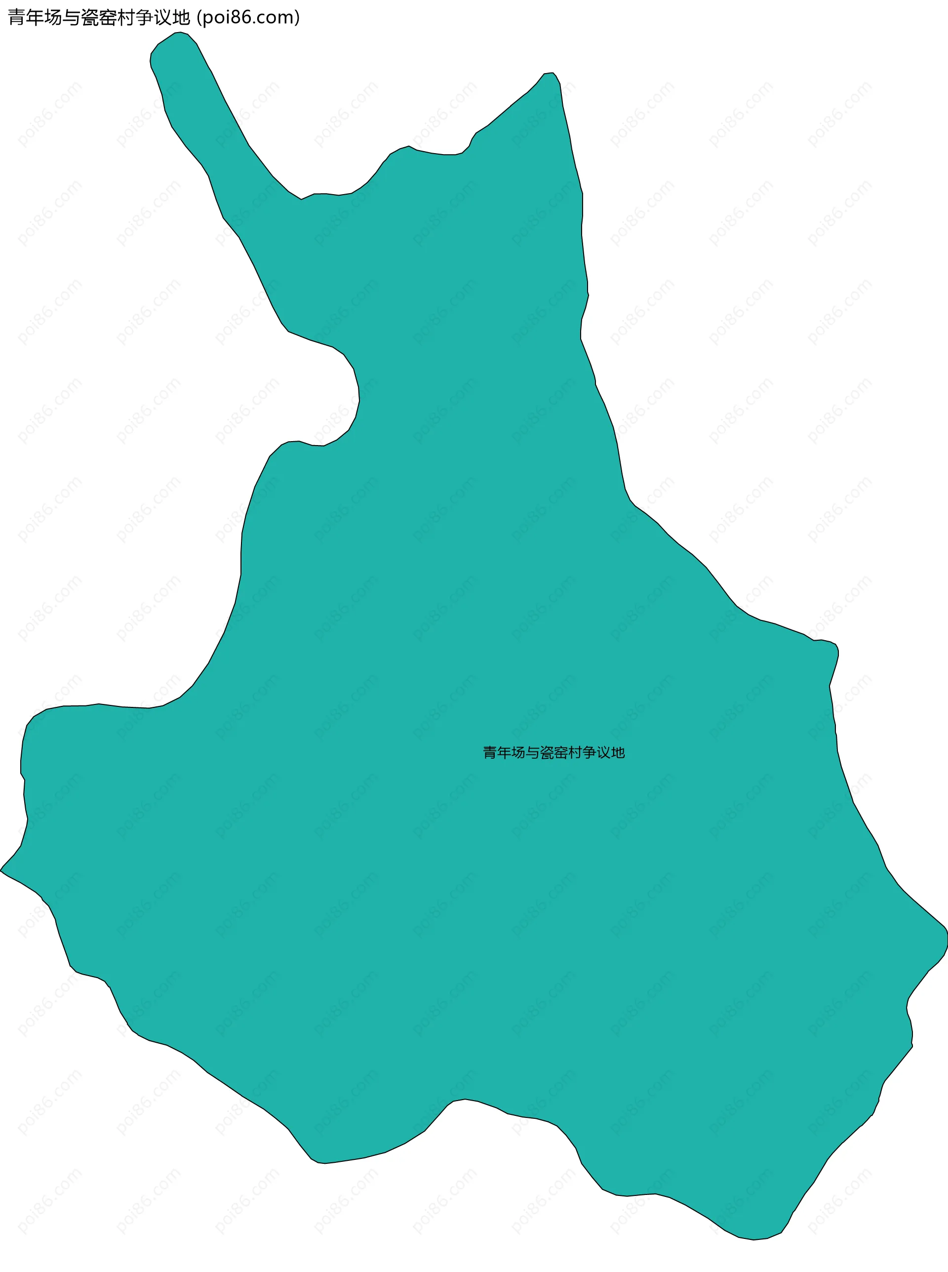 青年场与瓷窑村争议地边界地图