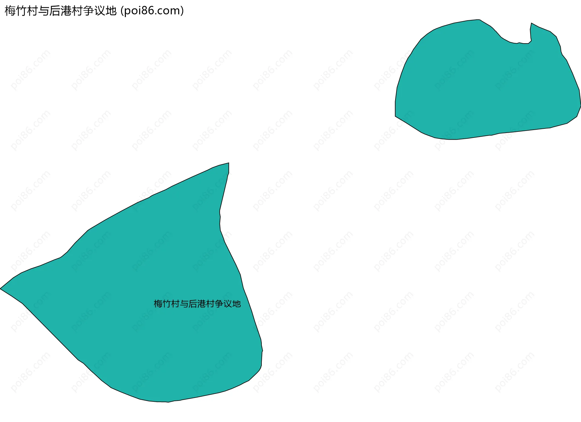 梅竹村与后港村争议地边界地图
