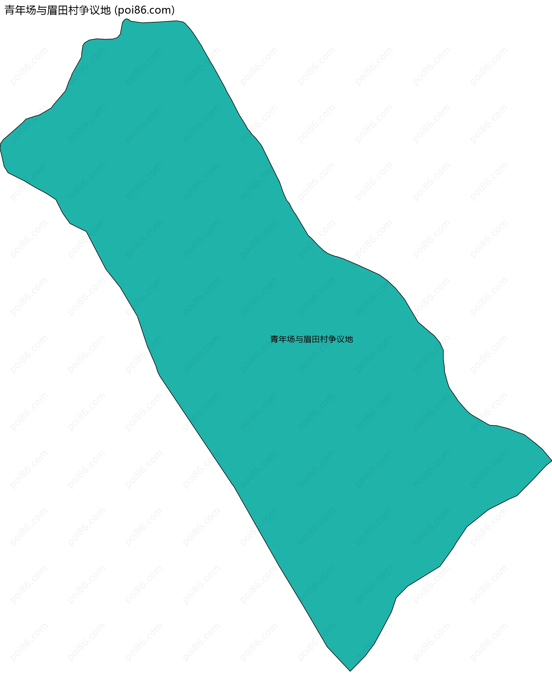青年场与眉田村争议地边界地图