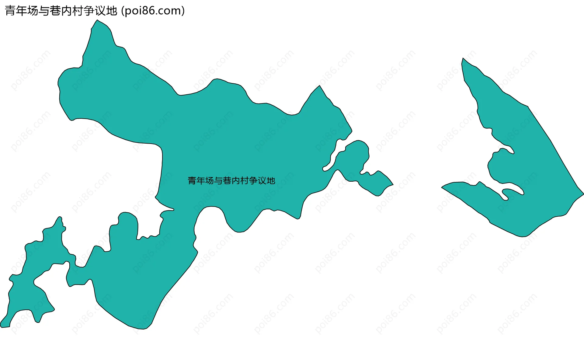 青年场与巷内村争议地边界地图