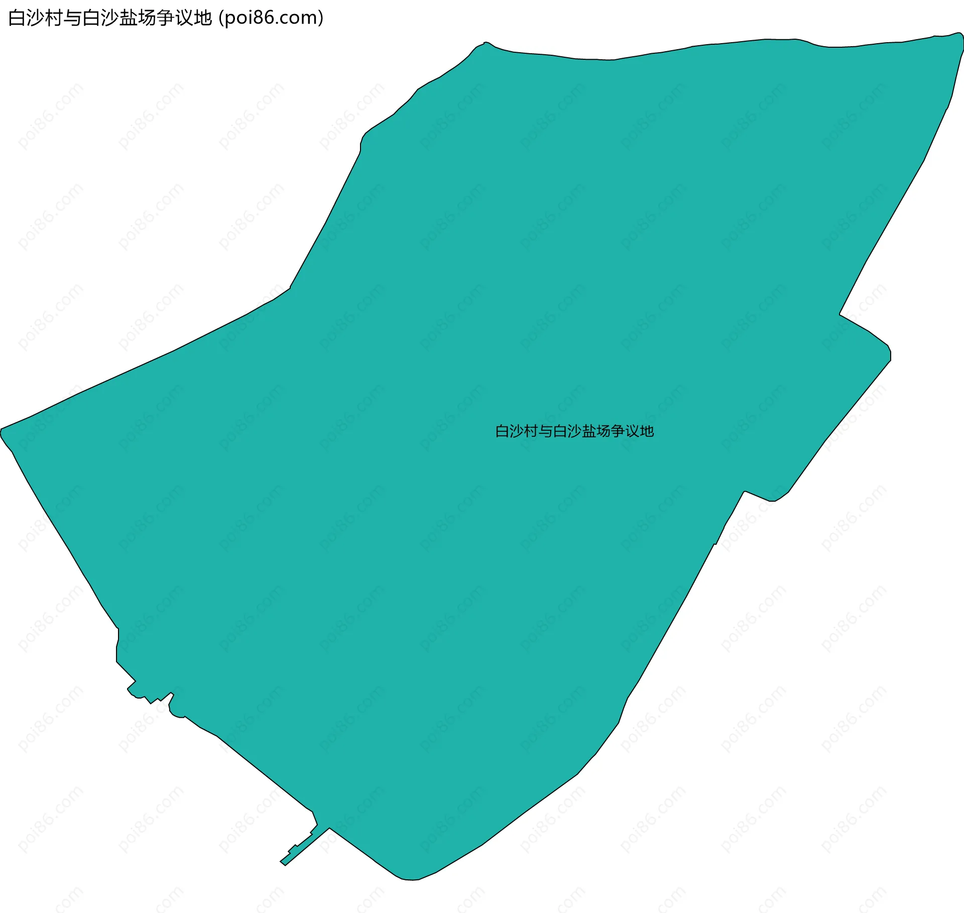 白沙村与白沙盐场争议地边界地图