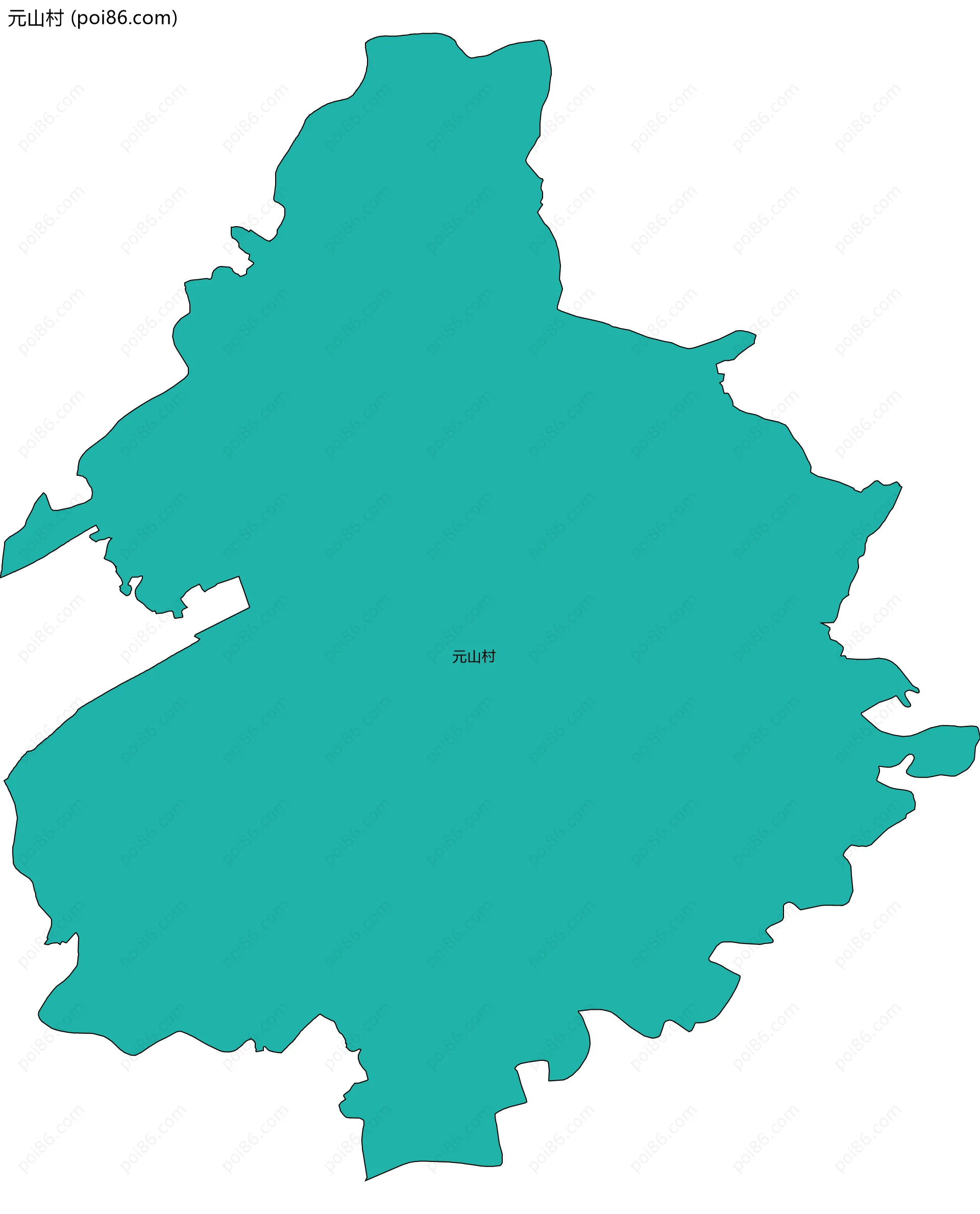 元山村边界地图