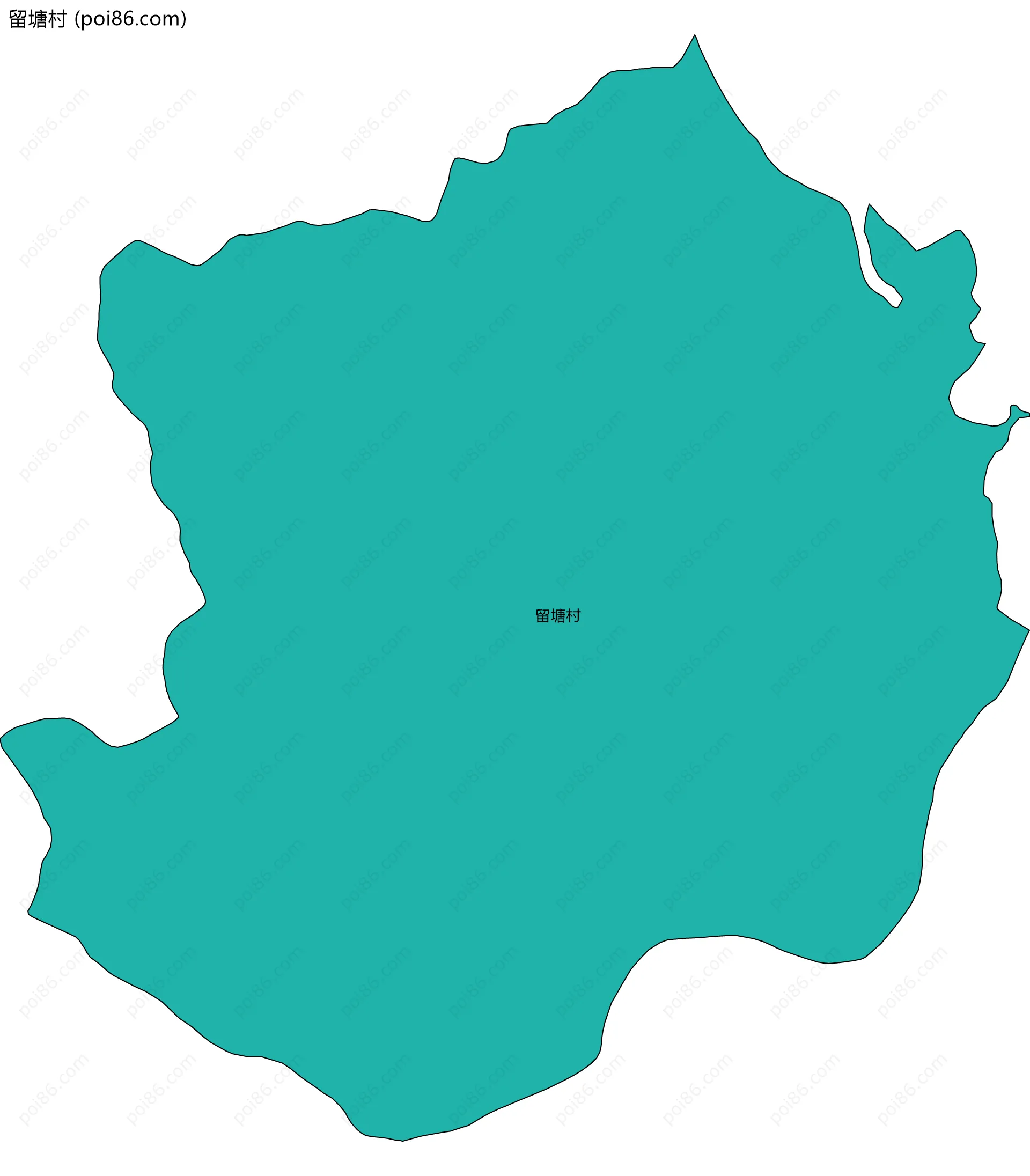 留塘村边界地图