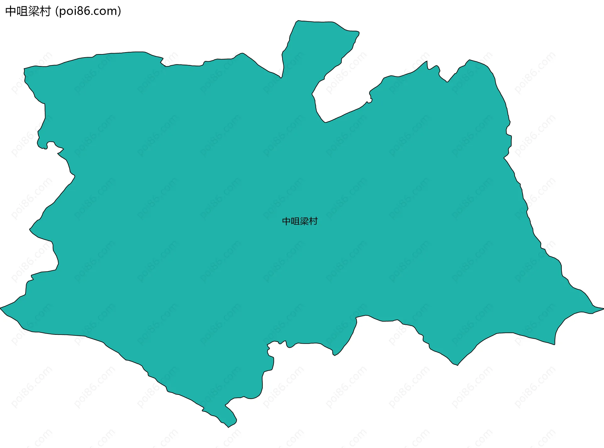 中咀梁村边界地图