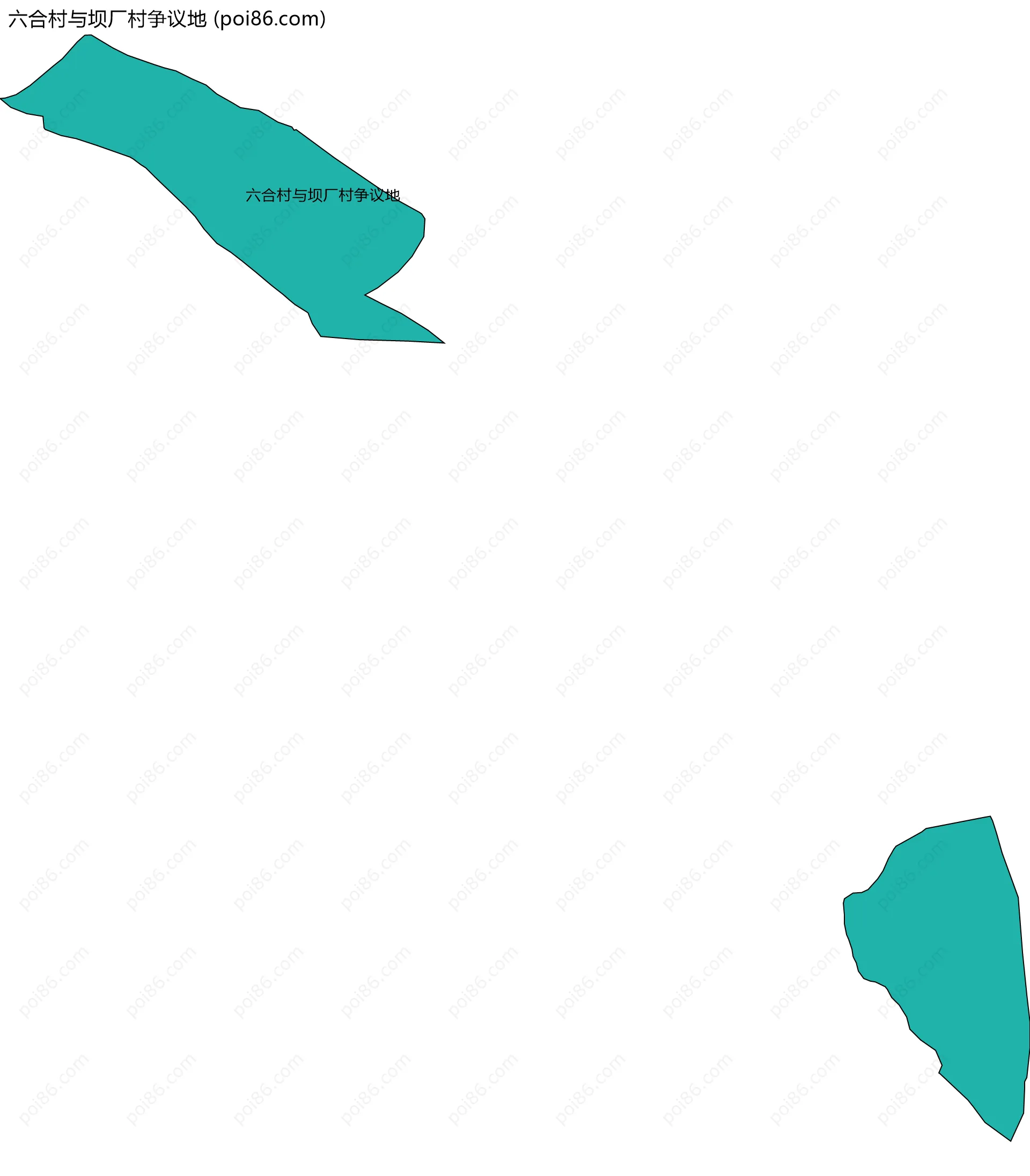 六合村与坝厂村争议地边界地图