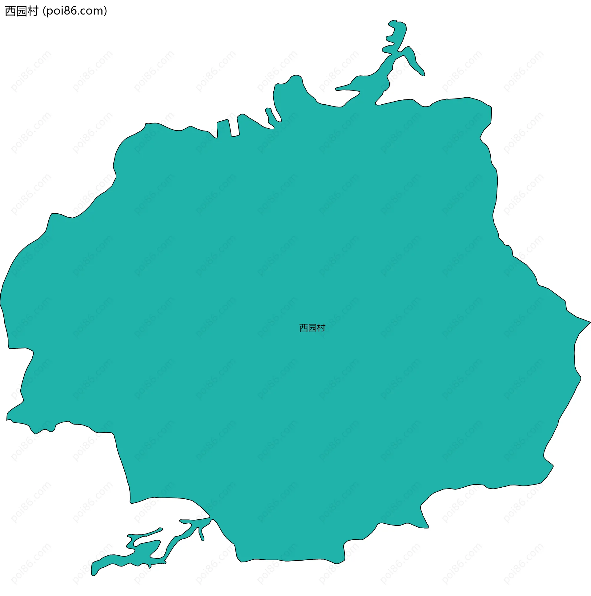 西园村边界地图