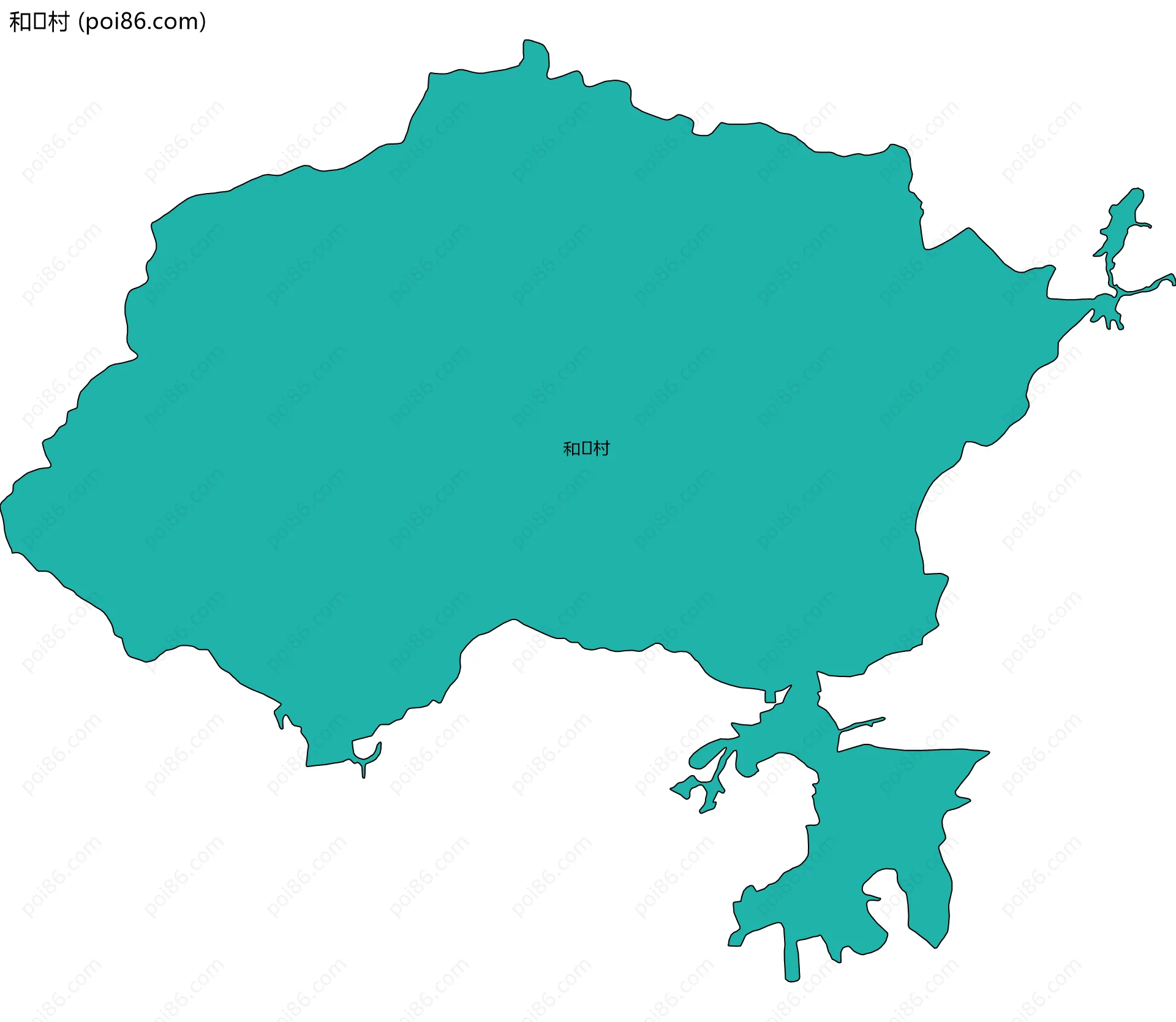 和村边界地图