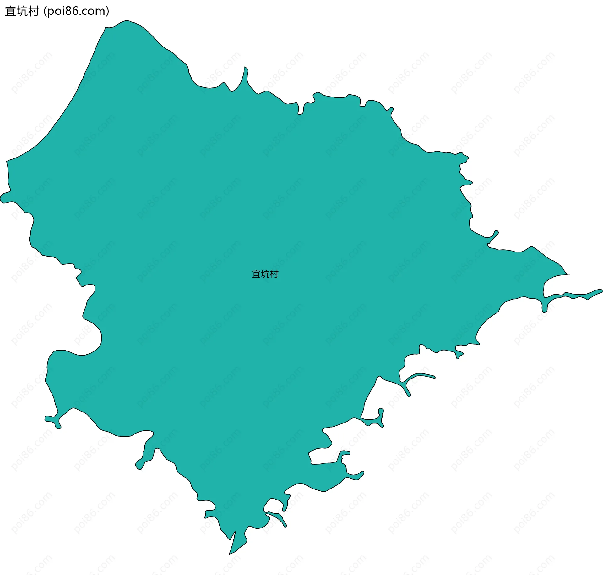 宜坑村边界地图