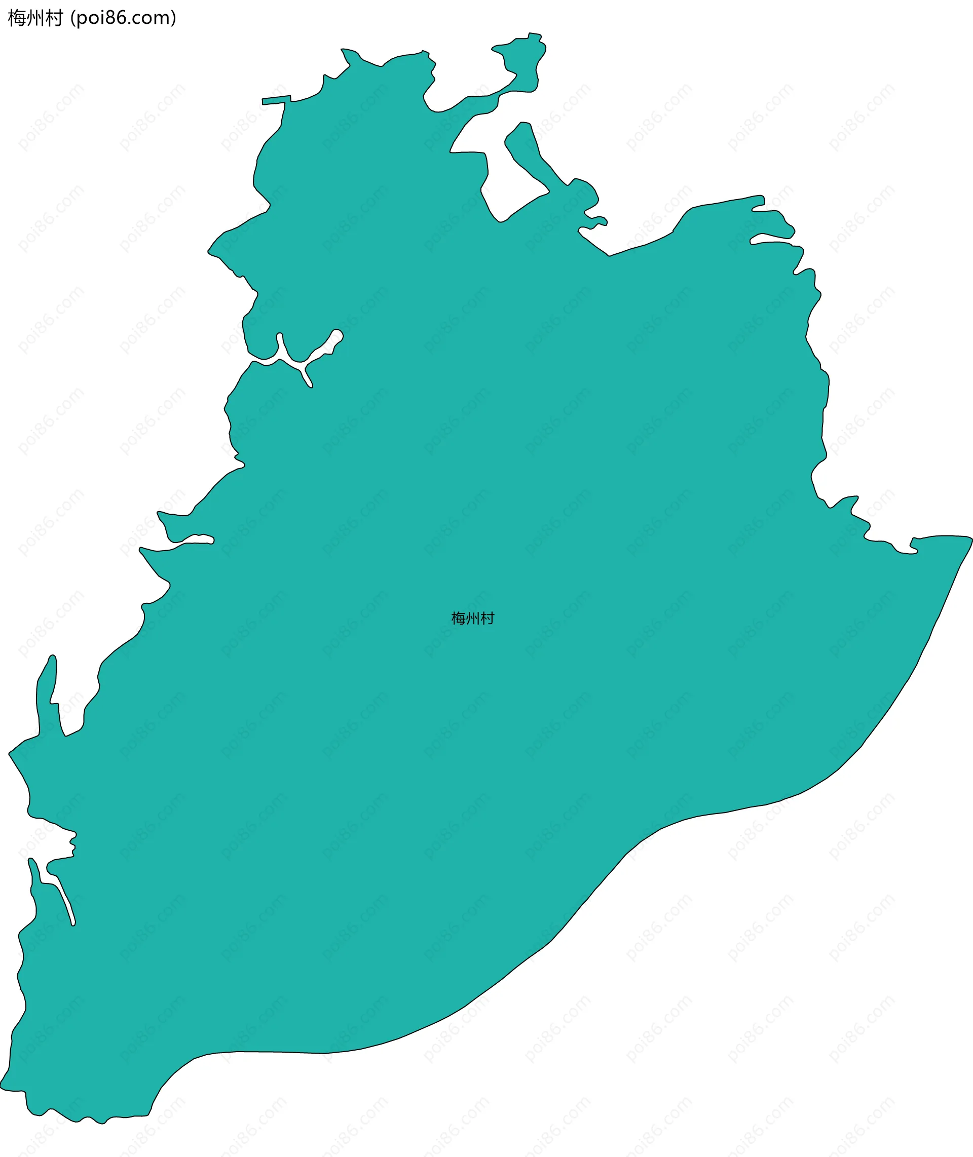 梅州村边界地图